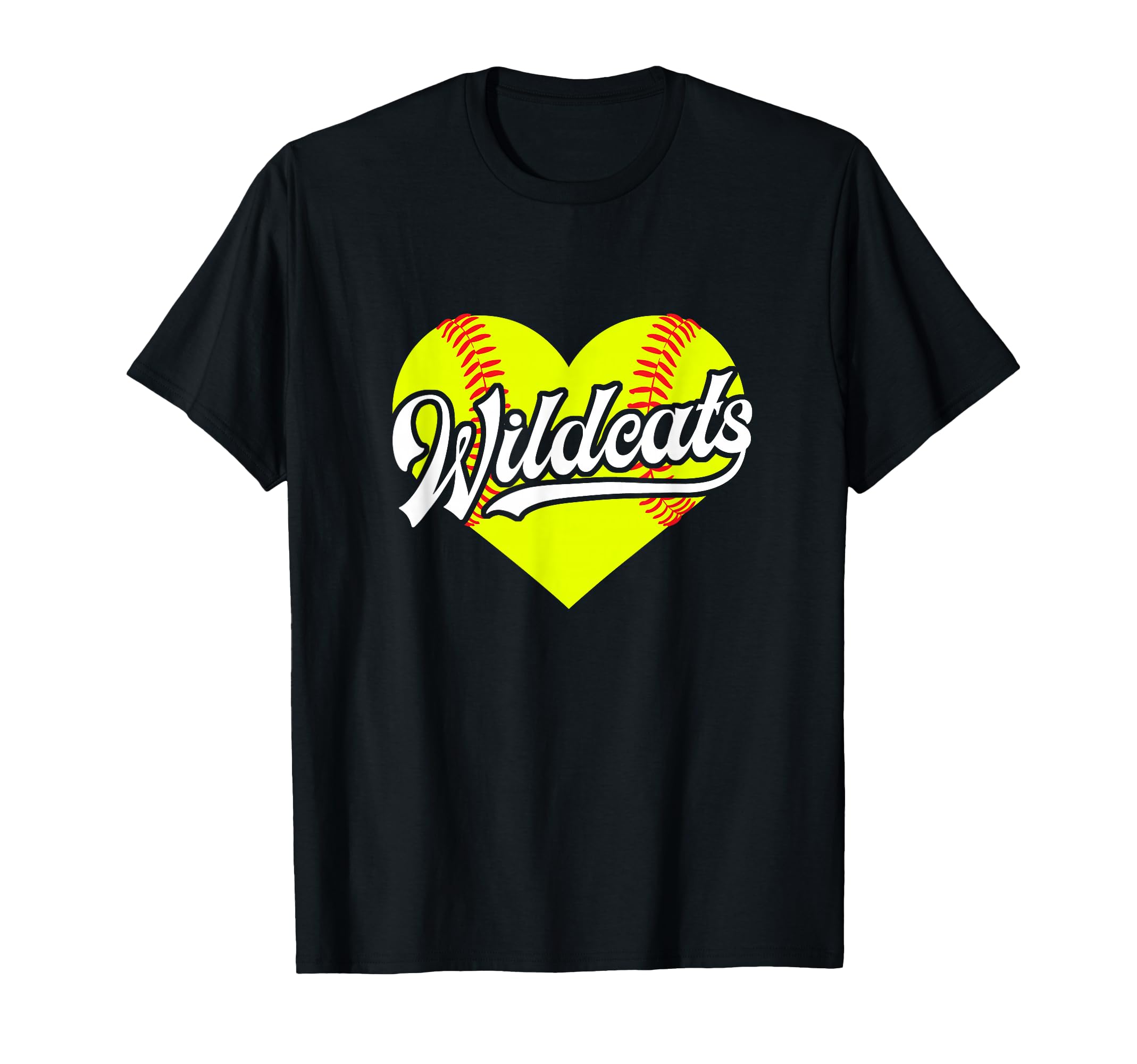 Softball Heart Wildcats Team T Ball T-Shirt - Minimalist Print Unisex - T-Shirt, Sweatshirt, Hoodie