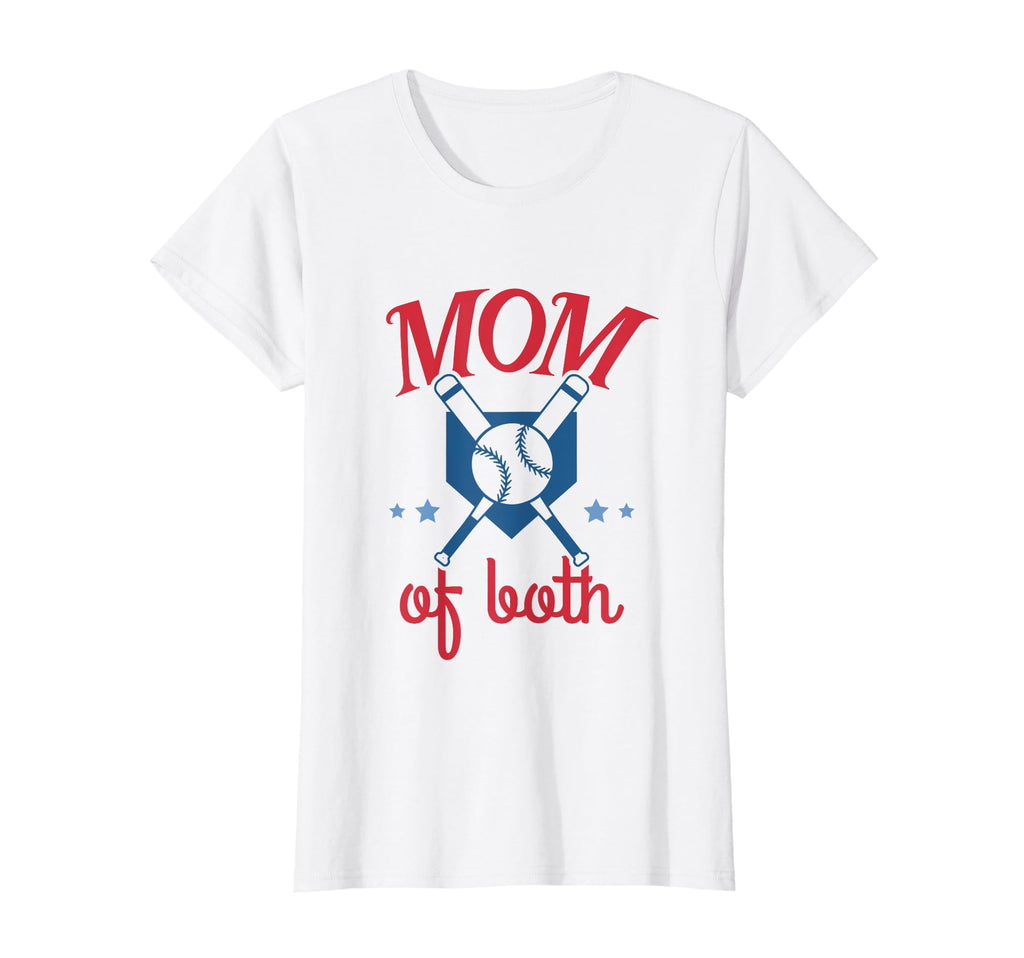 Womens Mom Both Softball Baseball Mama T-Shirt - Unique Graphic Men Women - T-Shirt, Sweatshirt, Hoodie