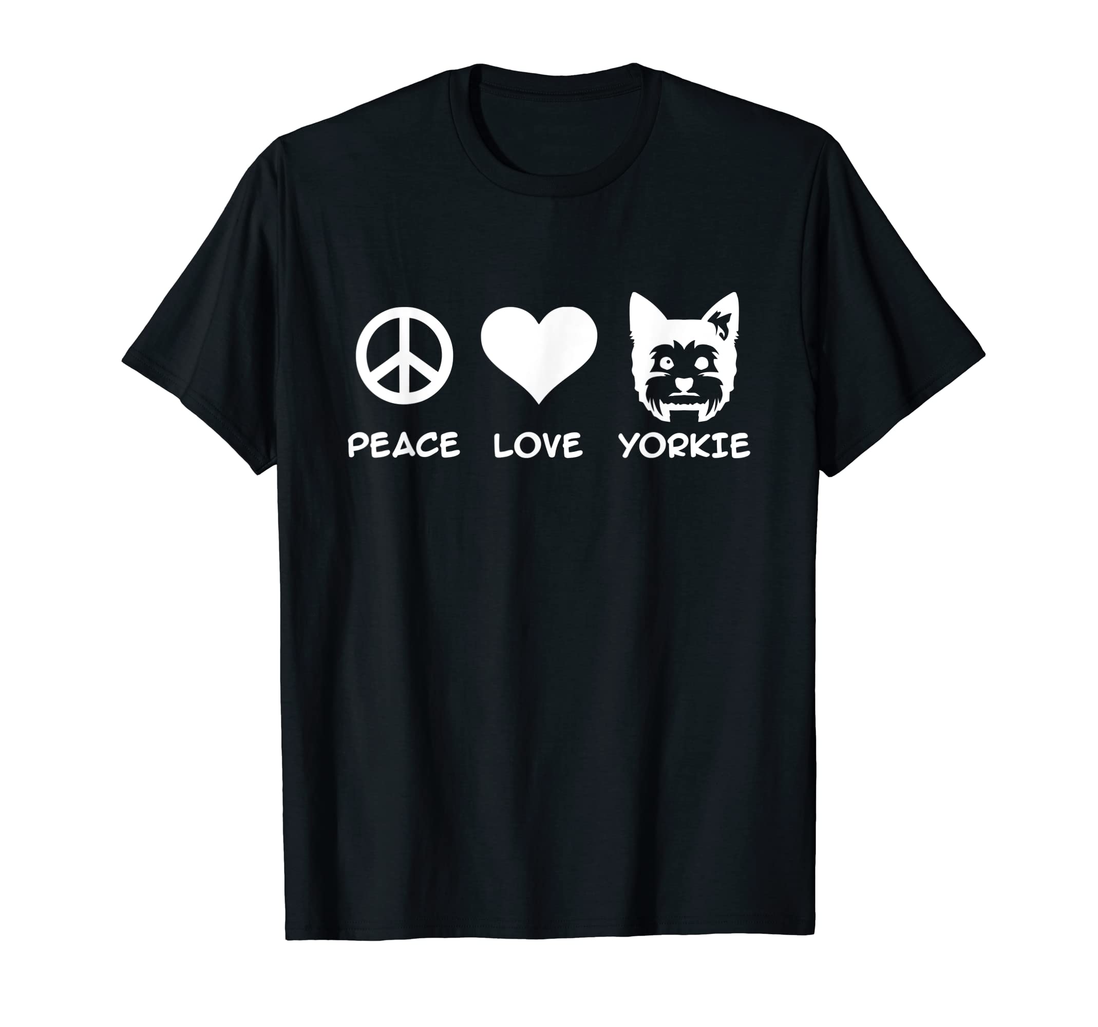 Peace Love Yorkie T-Shirt - Graphic Print for Adults - T-Shirt, Sweatshirt, Hoodie