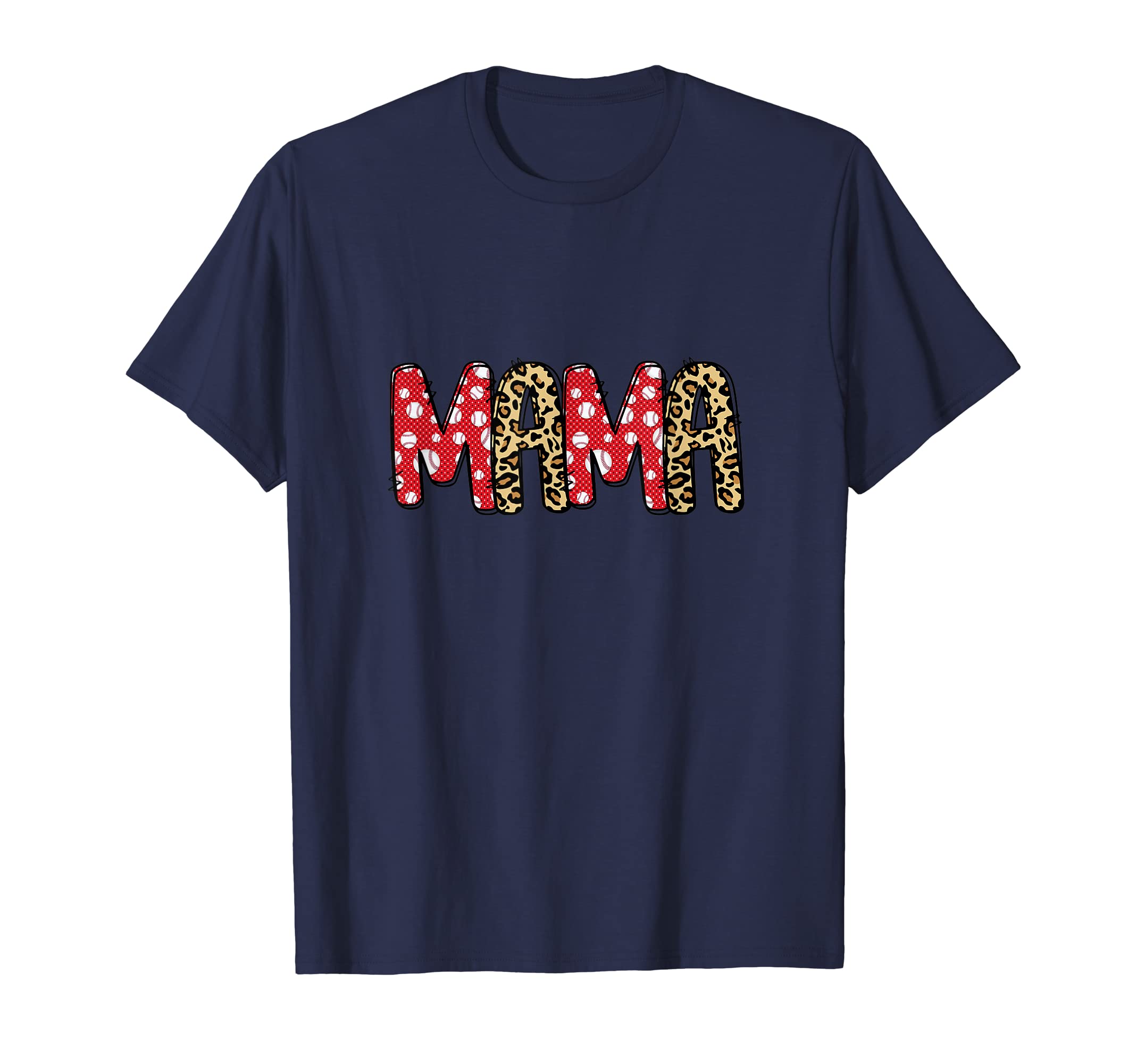 Baseball Mama Big Letters Leopard T-Shirt - Trendy Graphic Men Women - T-Shirt, Sweatshirt, Hoodie