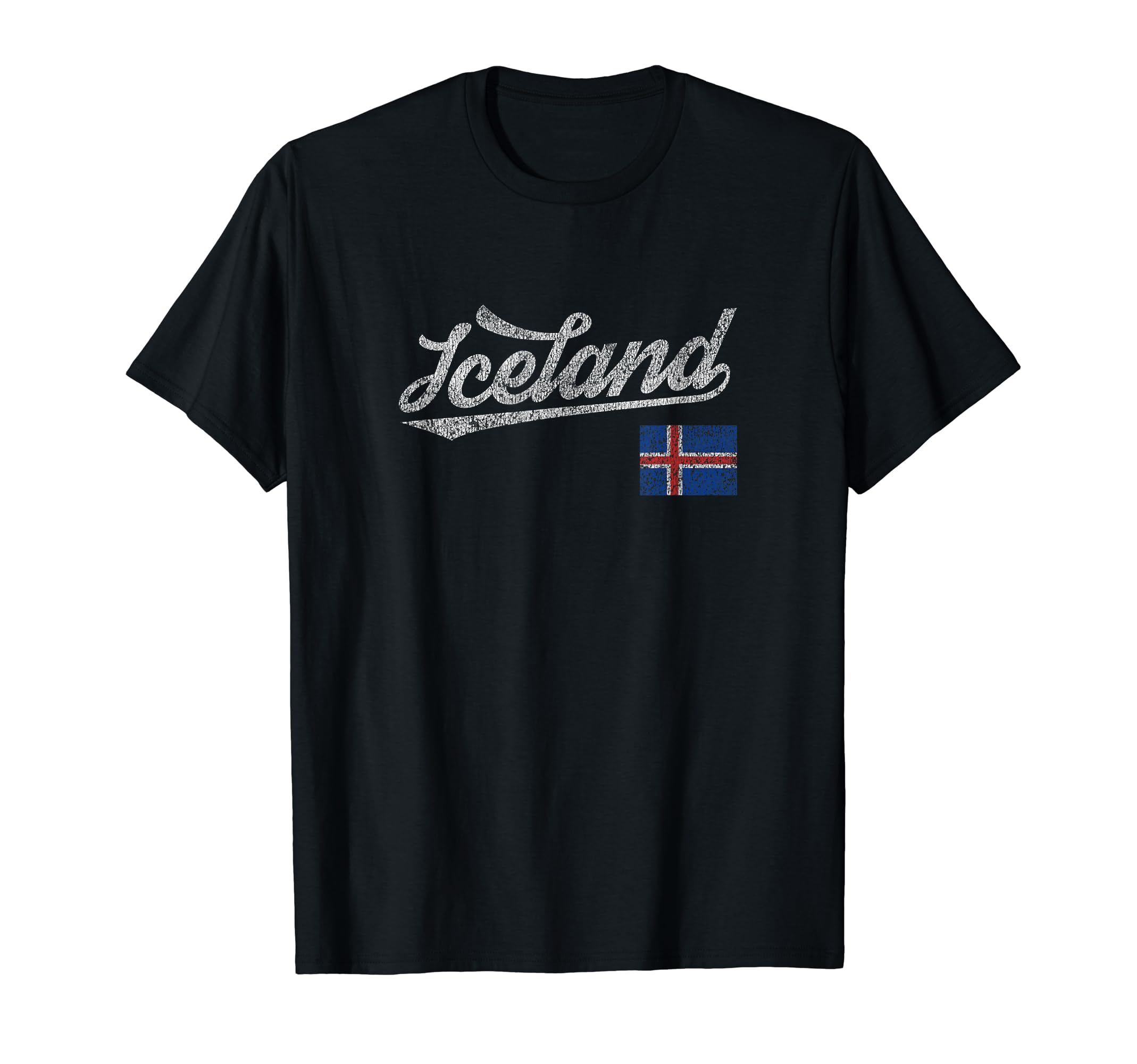 Iceland Flag Distressed Effect T-Shirt - Unique Graphic for Adults - T-Shirt, Sweatshirt, Hoodie