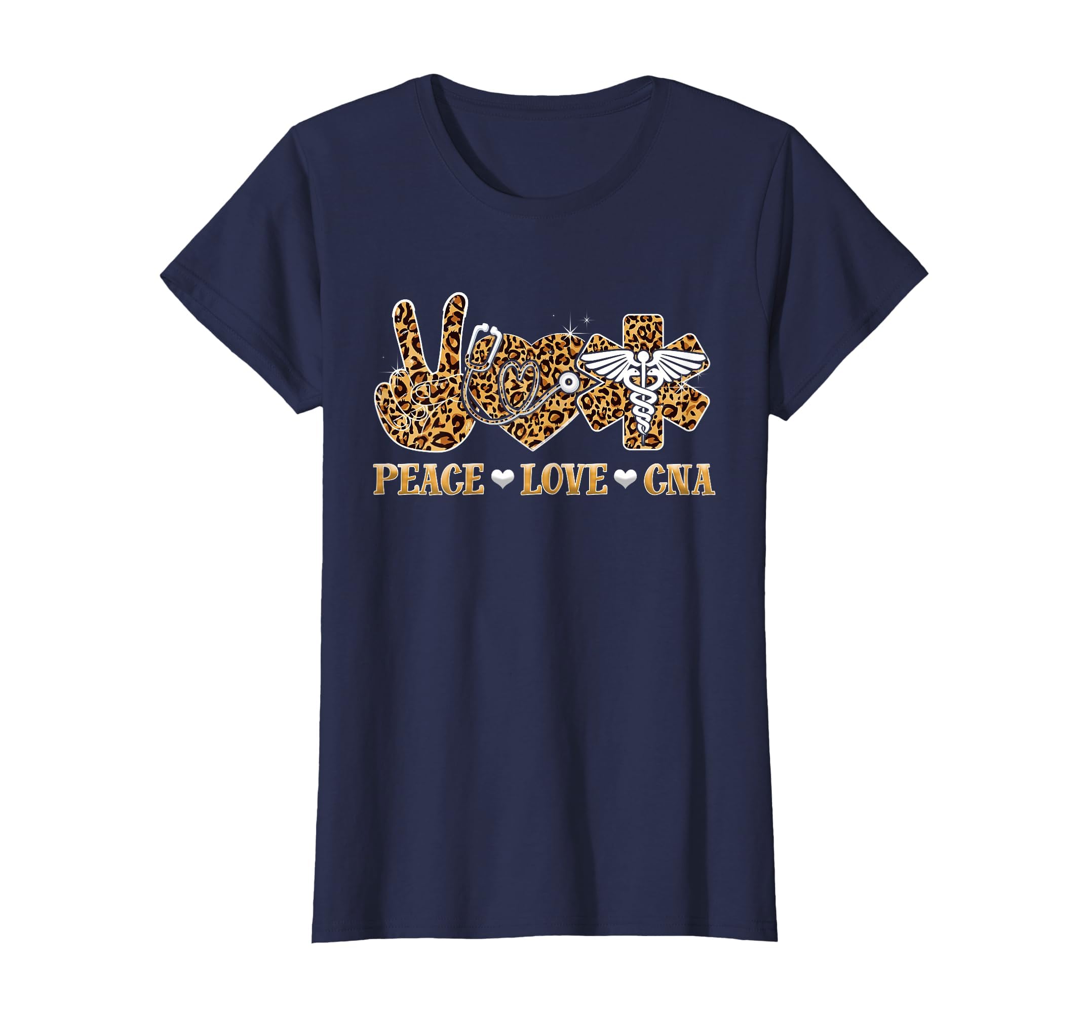 Peace Love Cna Nurse Life Leopard T-Shirt - Minimalist Print for Adults - T-Shirt, Sweatshirt, Hoodie