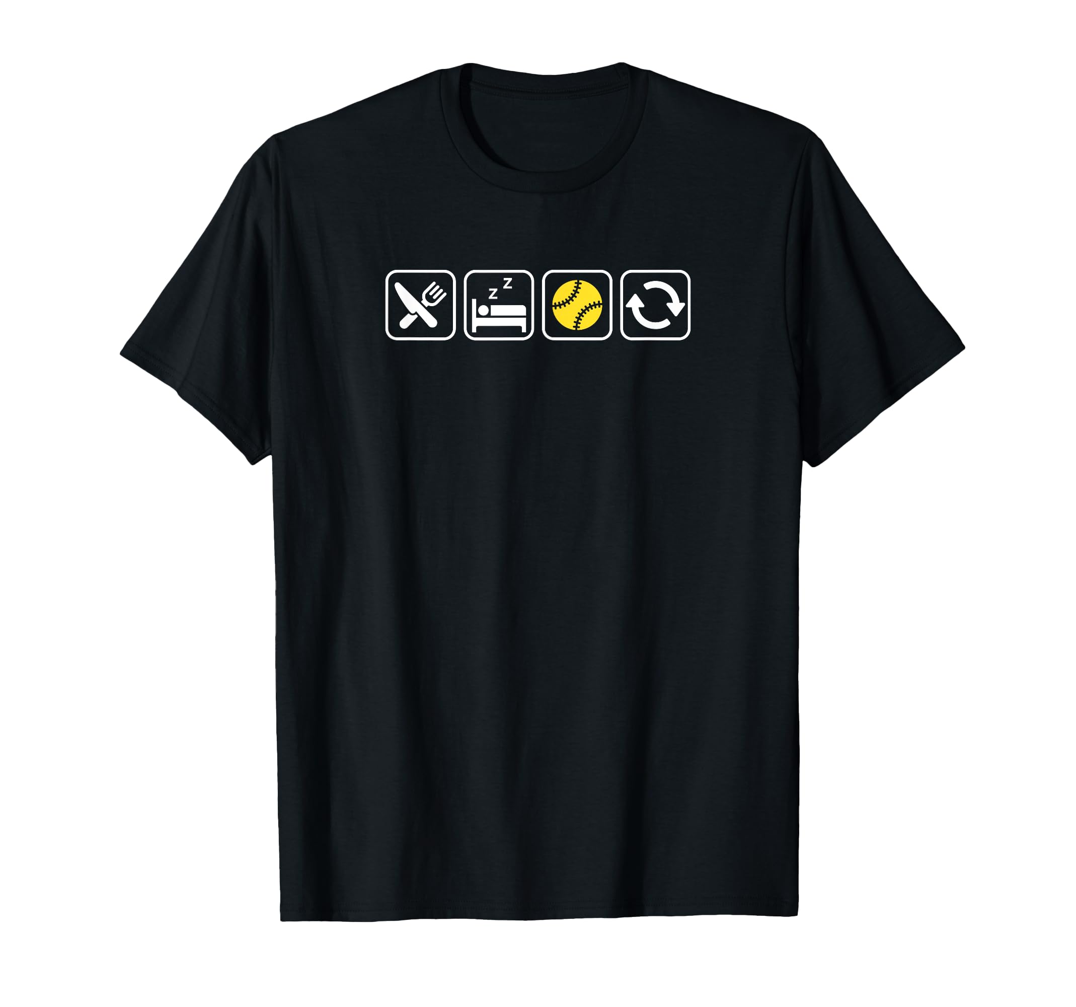 Eat Sleep Baseball Repeat Funny T-Shirt - Graphic Print for Adults - T-Shirt, Sweatshirt, Hoodie