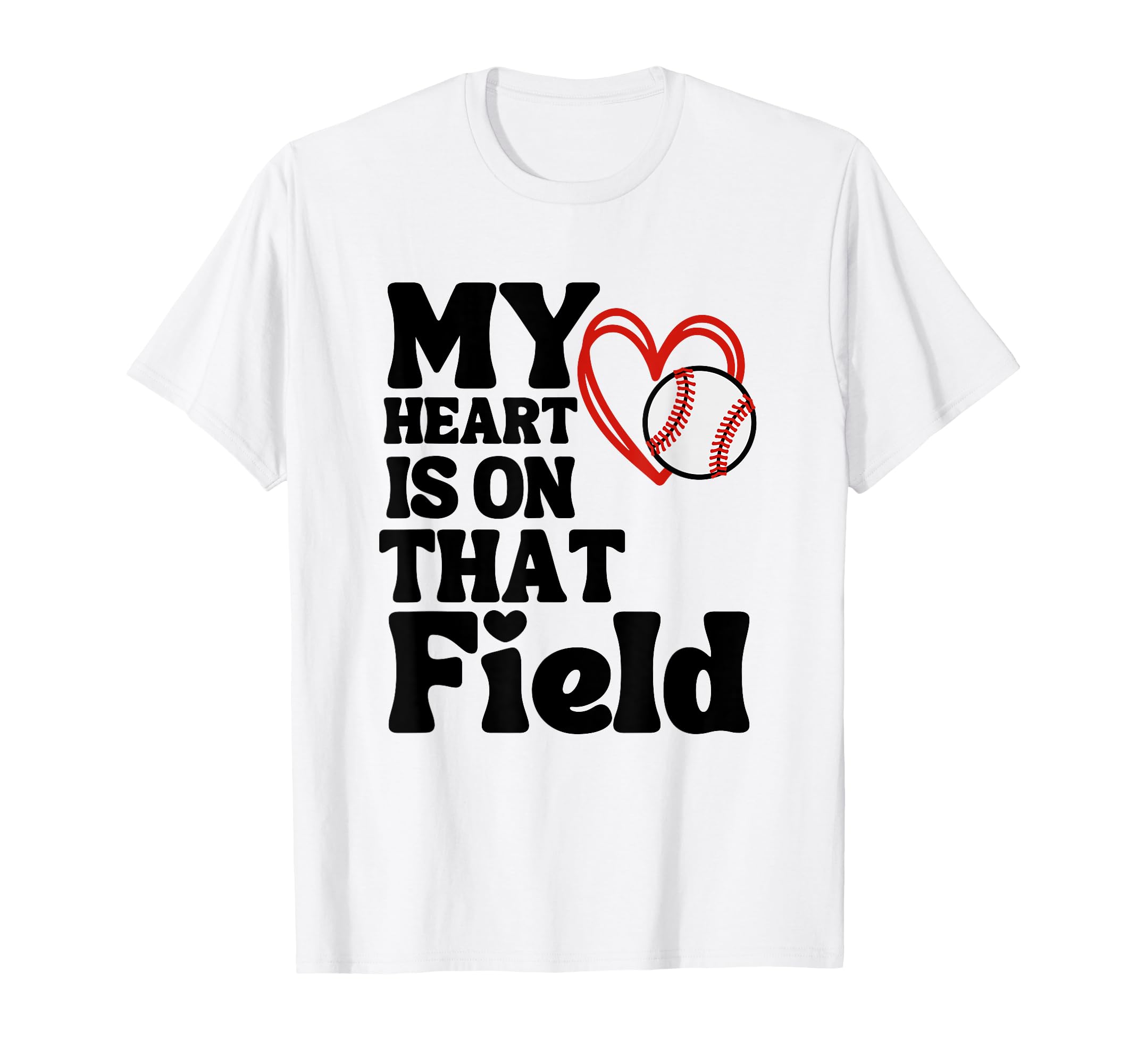 My Heart Is That Field Baseball T-Shirt - Minimalist Print for Adults - T-Shirt, Sweatshirt, Hoodie