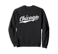 Chicago Illinois Script 1970S White Text Sweatshirt - Unique Graphic Unisex - T-Shirt, Sweatshirt, Hoodie