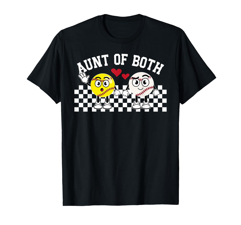 Aunt Both Proud Softball Baseball Aunt T-Shirt - Minimalist Print Men Women - T-Shirt, Sweatshirt, Hoodie