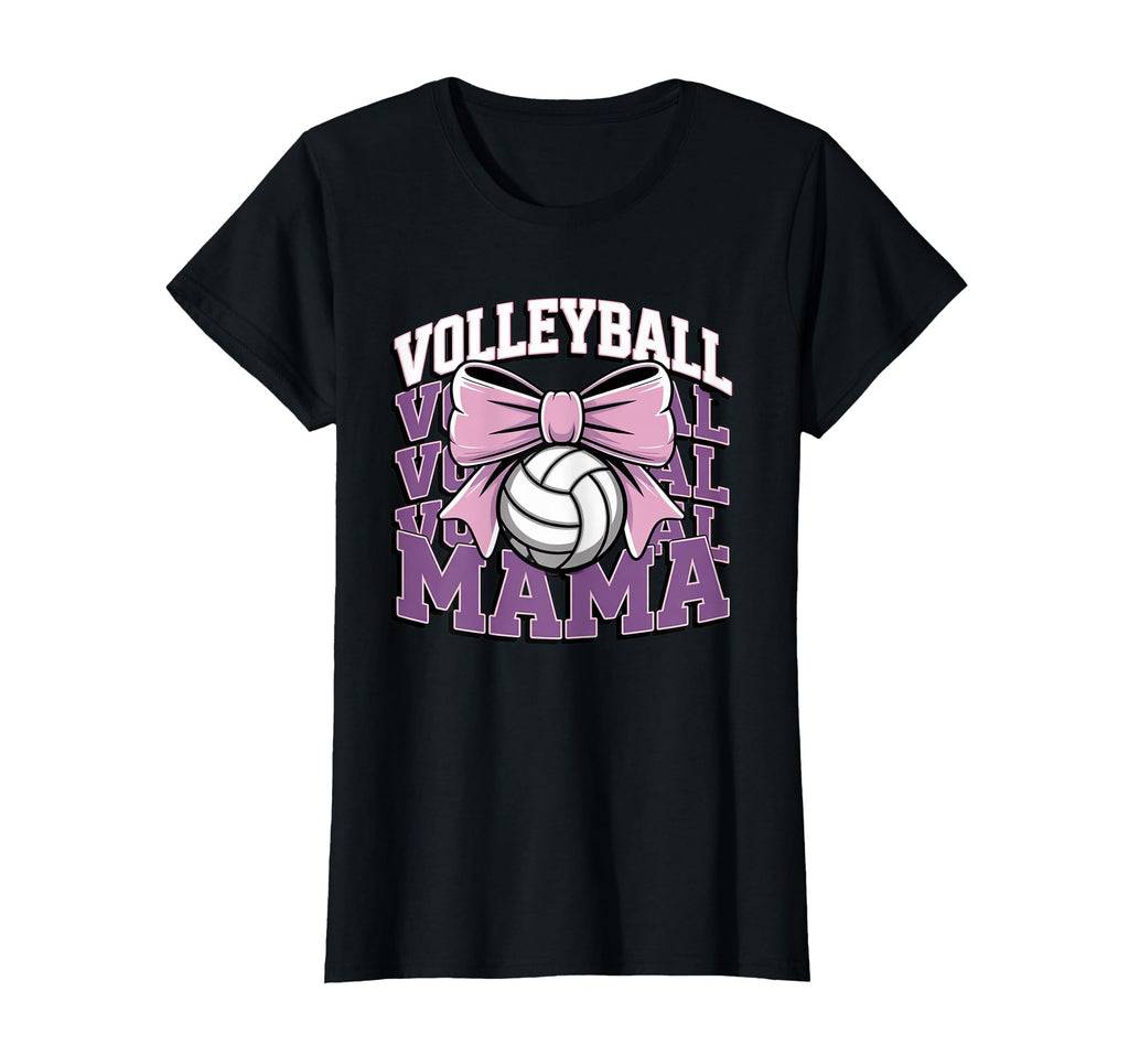 Volleyball Mama Coquette Bow Game Day T-Shirt - Custom Art Print Unisex - T-Shirt, Sweatshirt, Hoodie
