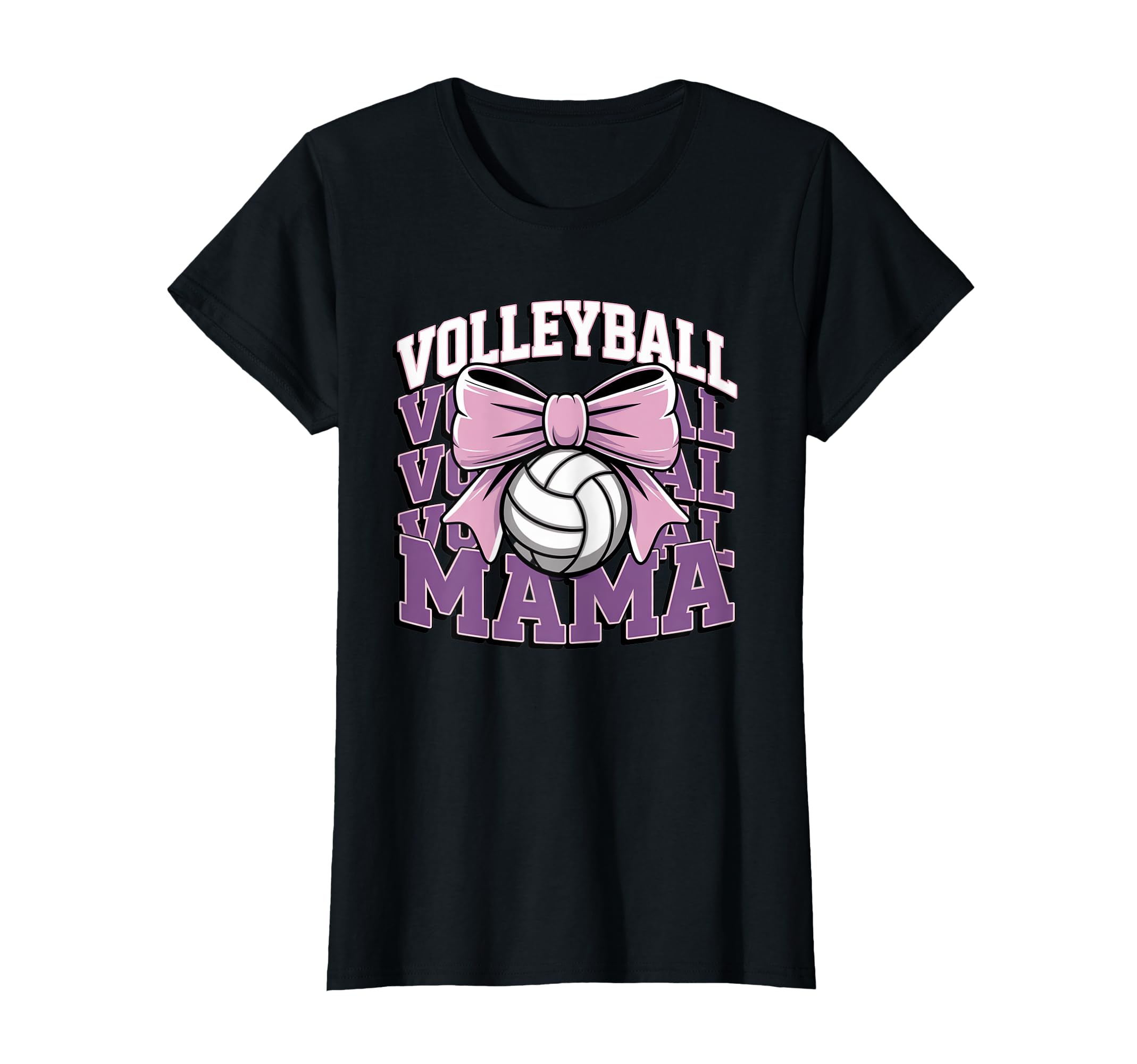 Volleyball Mama Coquette Bow Game Day T-Shirt - Custom Art Print Unisex - T-Shirt, Sweatshirt, Hoodie