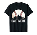Baltimore Cityscape Dad Baseball Lover T-Shirt - Graphic Print Unisex - T-Shirt, Sweatshirt, Hoodie
