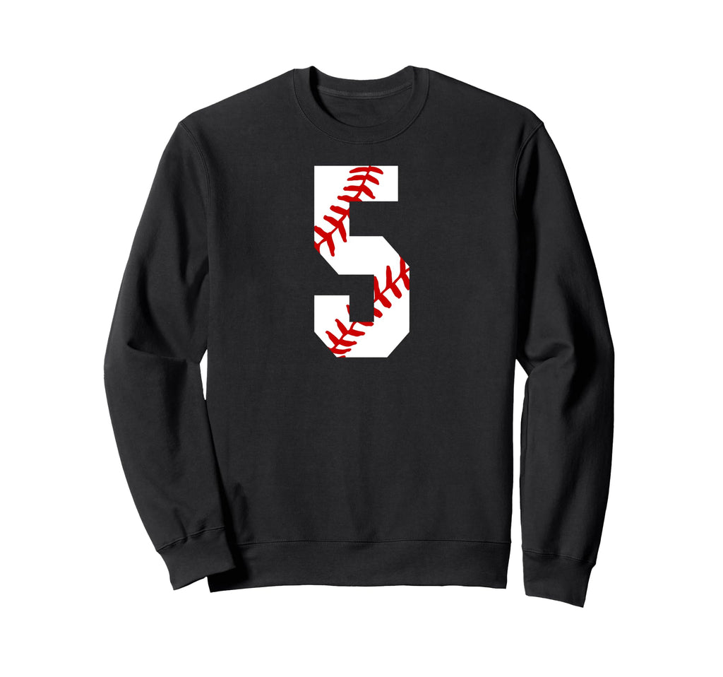 Baseball Mom 5 Jersey Baseball Player Sweatshirt - Minimalist Print Unisex - T-Shirt, Sweatshirt, Hoodie