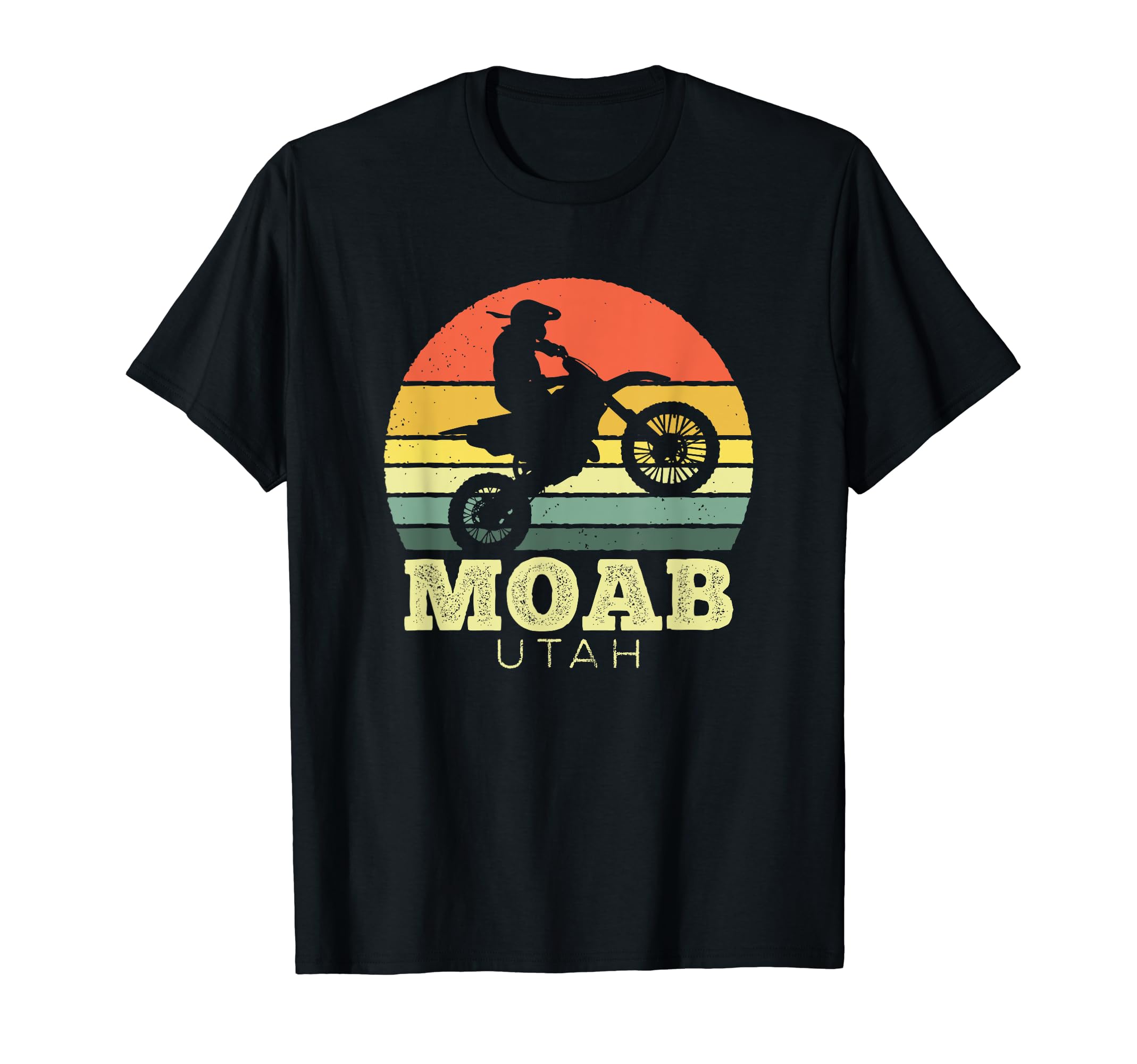 Moab Utah Sunset Dirt Bike Motorcycle T-Shirt - Unique Graphic Men Women - T-Shirt, Sweatshirt, Hoodie