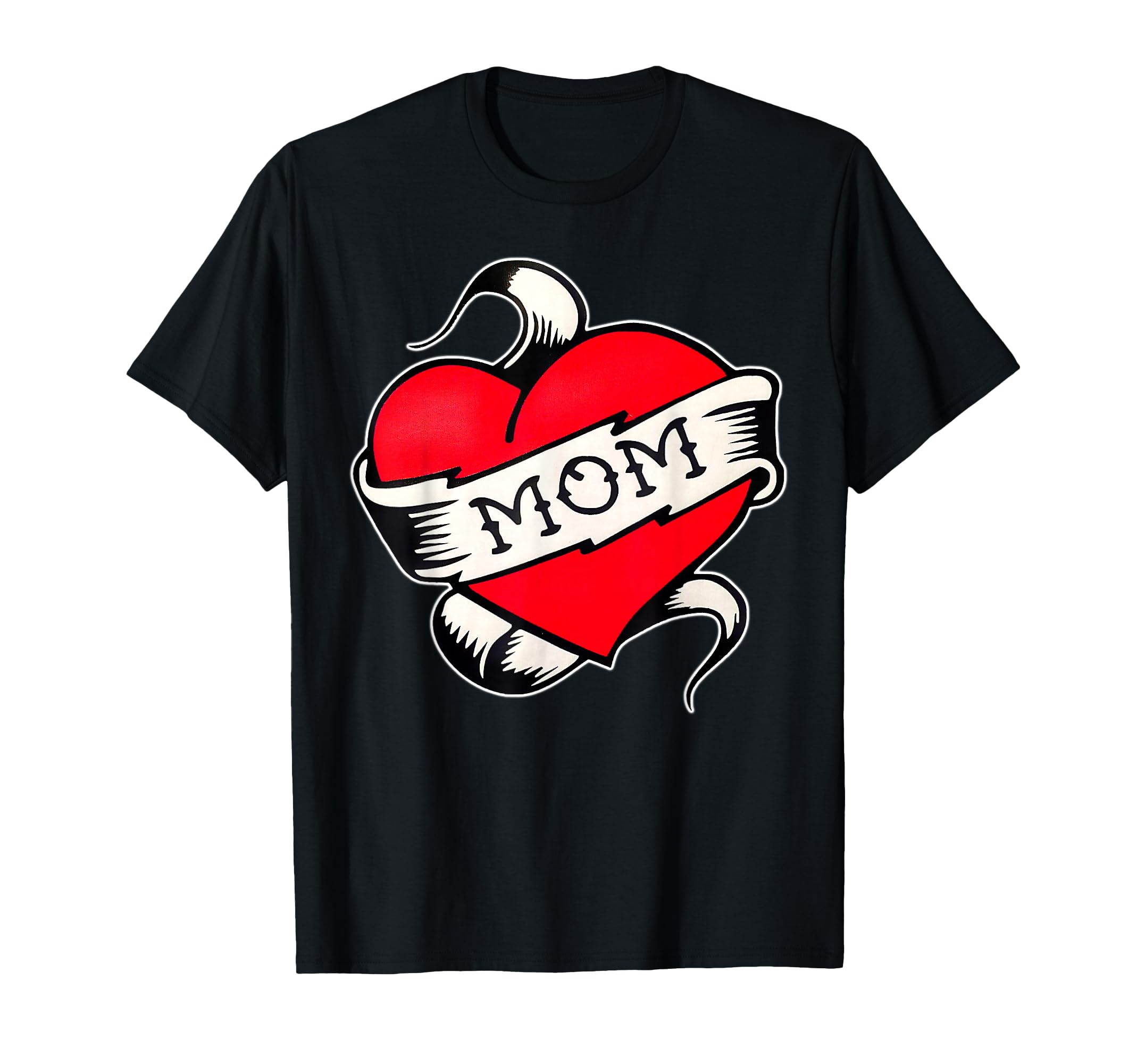 Mom Heart Traditional Old School T-Shirt - Fun Novelty Design for Adults - T-Shirt, Sweatshirt, Hoodie