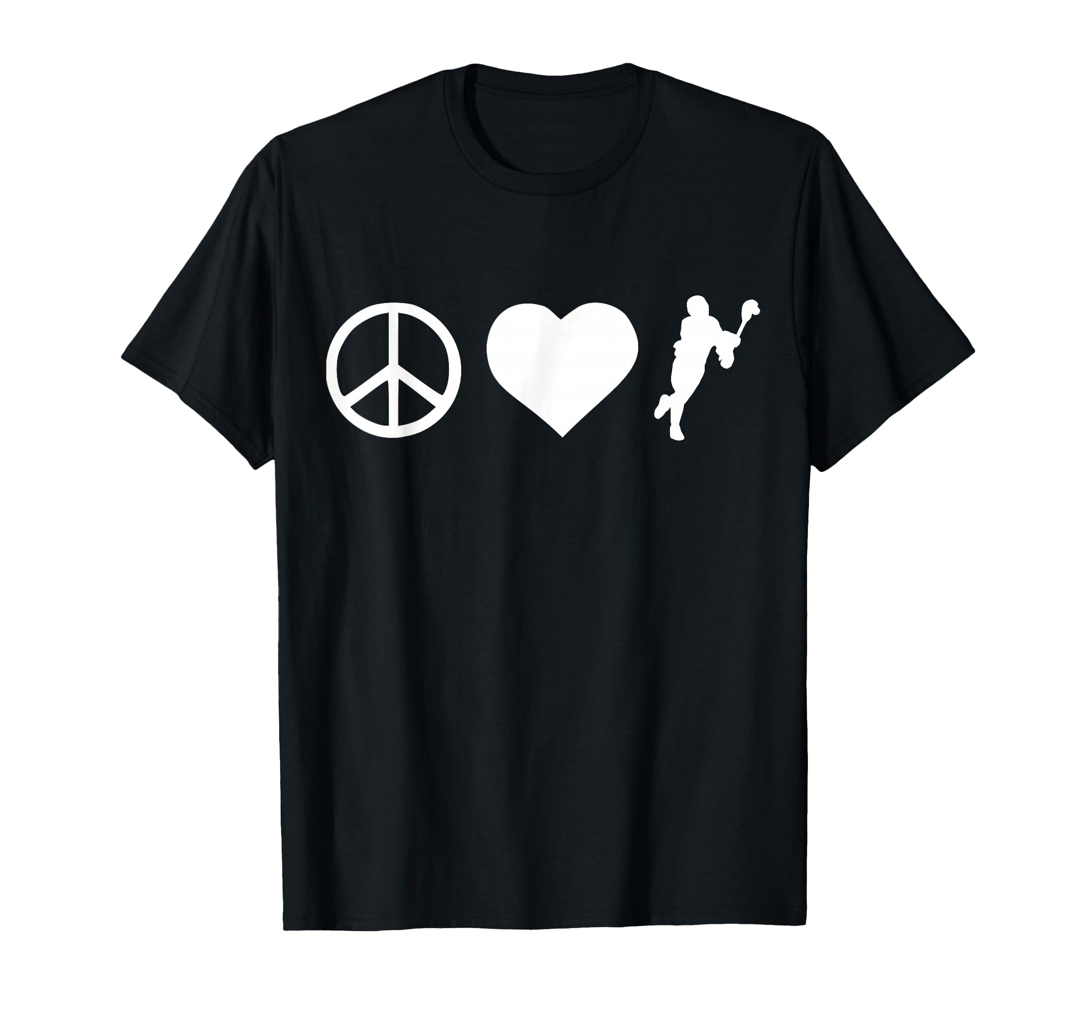 Peace Love Lacrosse T-Shirt - Graphic Print Unisex - T-Shirt, Sweatshirt, Hoodie
