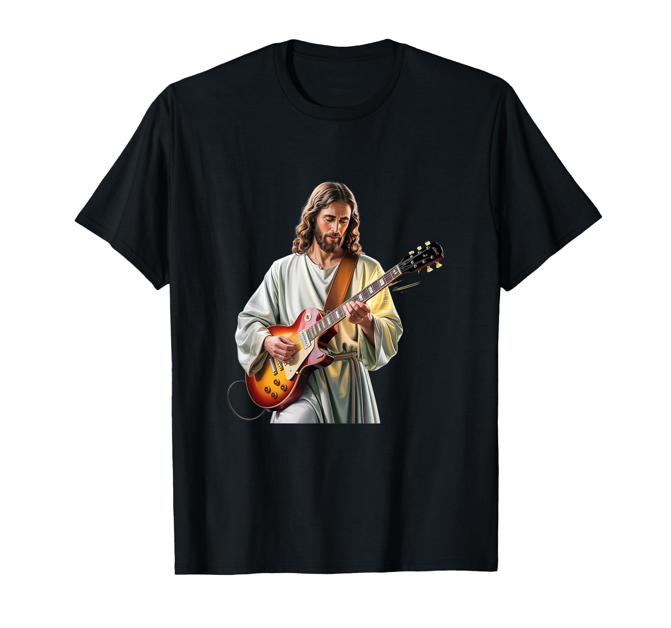 Jesus Rocks Guitar Funny Christian T-Shirt - Fun Novelty Design Men Women - T-Shirt, Sweatshirt, Hoodie