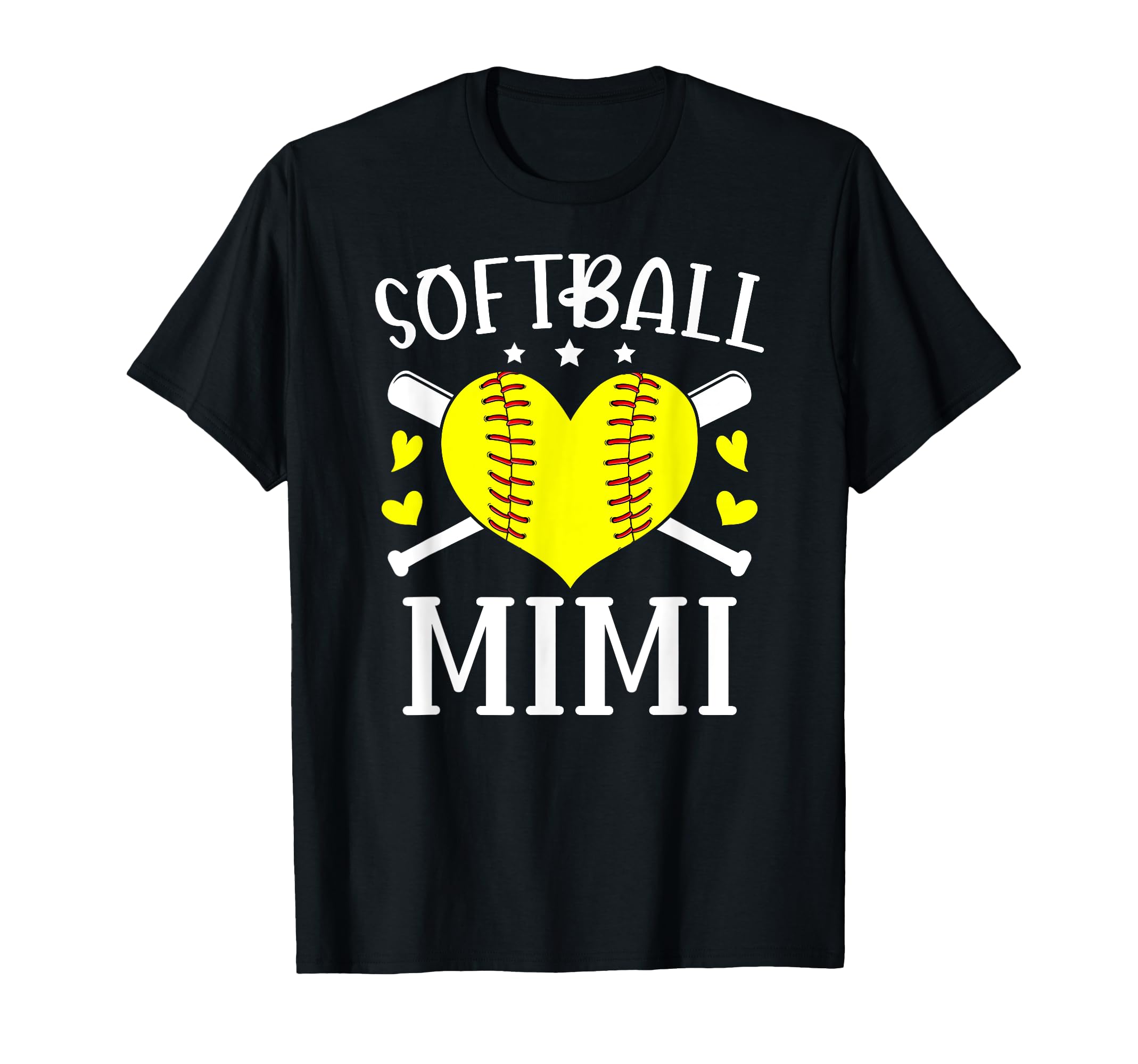 Softball Mimi Heart Grandma Mimi T-Shirt - Graphic Print for Adults - T-Shirt, Sweatshirt, Hoodie