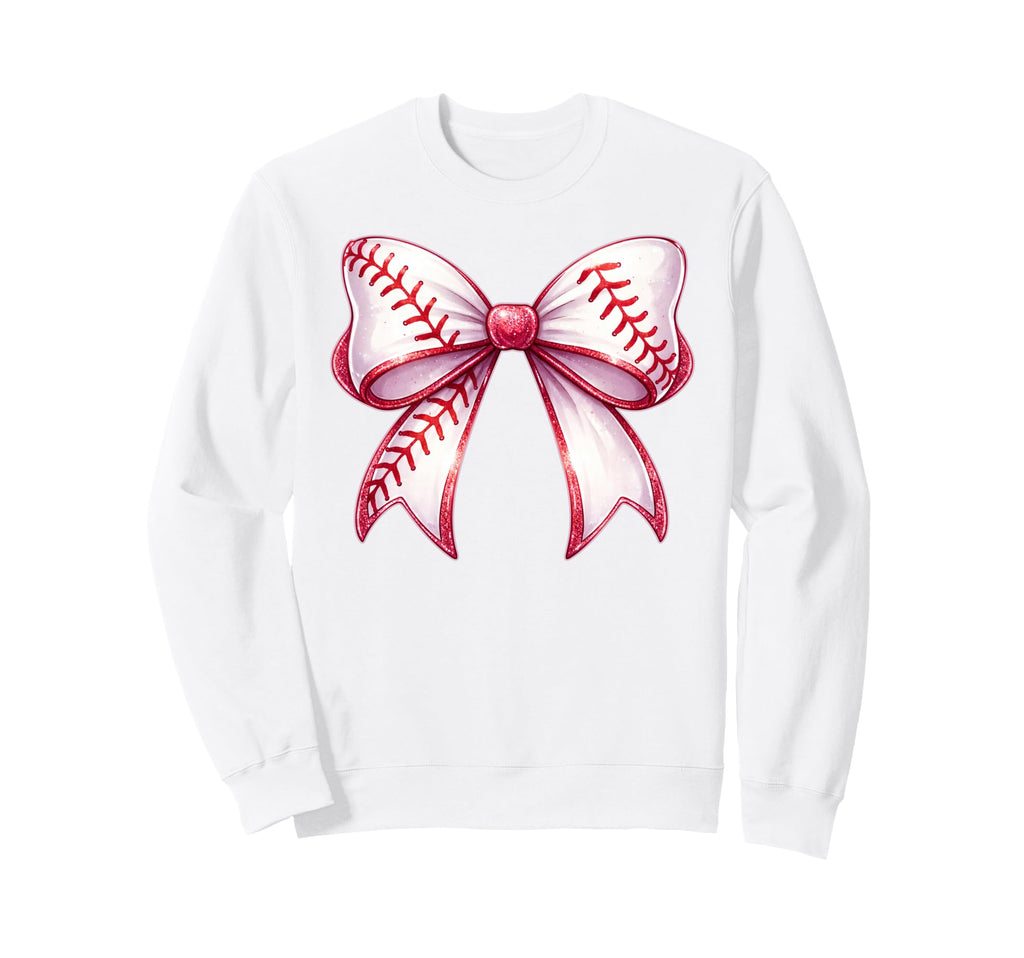 Baseball Bow Baseball Mom Mama Sweatshirt - Aesthetic Graphic Unisex - T-Shirt, Sweatshirt, Hoodie