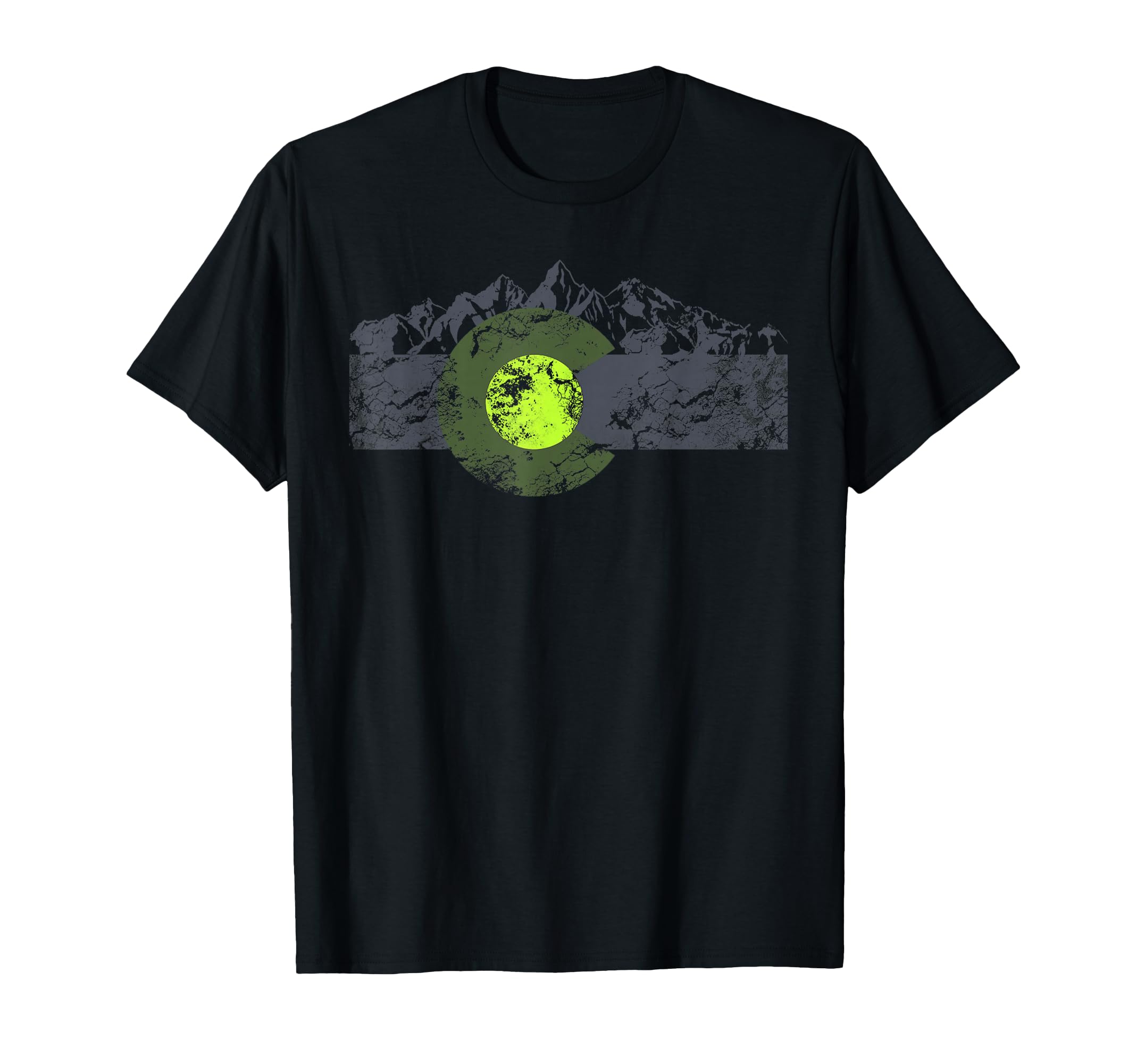 Colorado Flag Mountains Distressed T-Shirt - Custom Art Print Men Women - T-Shirt, Sweatshirt, Hoodie