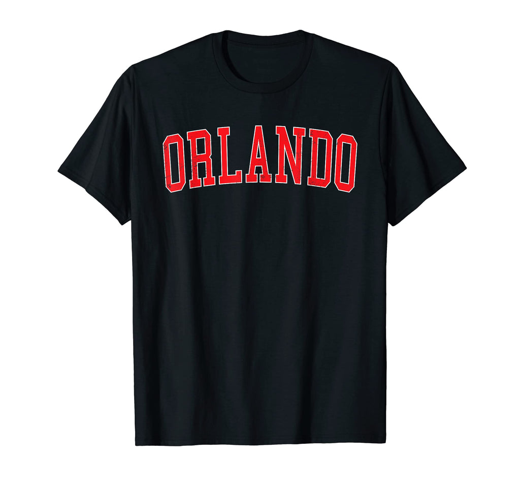 Orlando Fl Varsity Red Text T-Shirt - Custom Art Print Men Women - T-Shirt, Sweatshirt, Hoodie