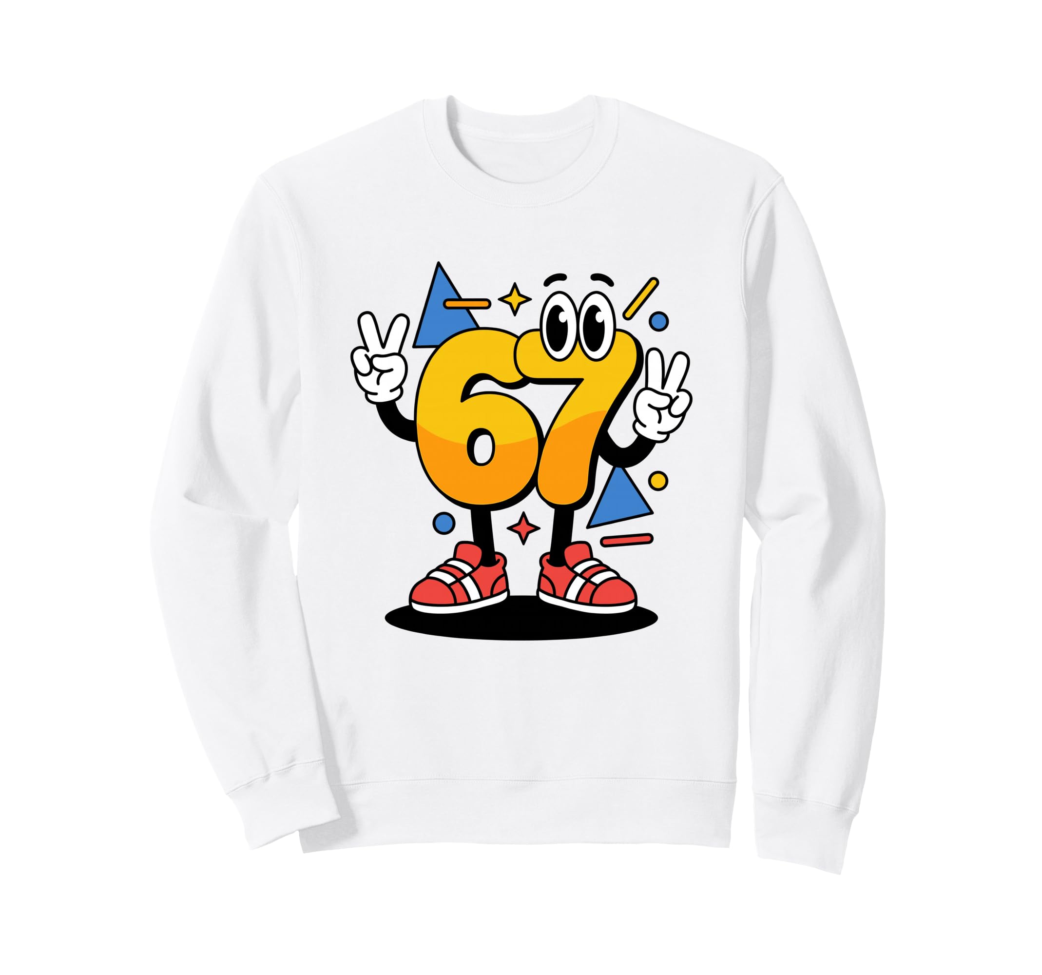 90S Cartoon Mascot Number 67 Nostalgia Sweatshirt - Minimalist Print Unisex - T-Shirt, Sweatshirt, Hoodie