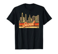 Seoul Skyline South Korea Stripes T-Shirt - Aesthetic Graphic Men Women - T-Shirt, Sweatshirt, Hoodie