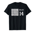 Miller 14 Baseball Mom Name Fan T-Shirt - Minimalist Print for Adults - T-Shirt, Sweatshirt, Hoodie