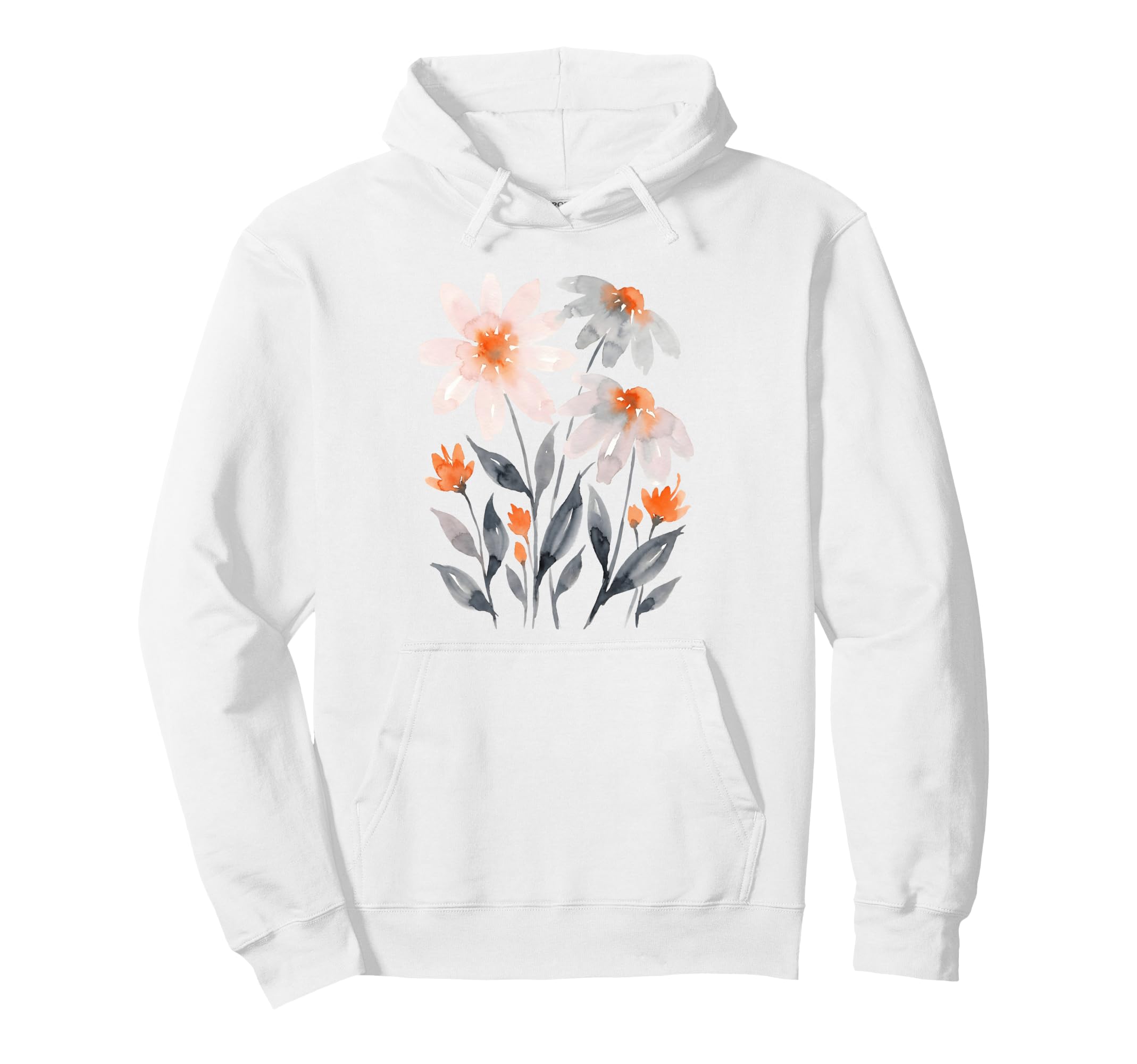Boho Wildflowers Watercolor Floral Hoodie - Casual Everyday Wear Men Women - T-Shirt, Sweatshirt, Hoodie