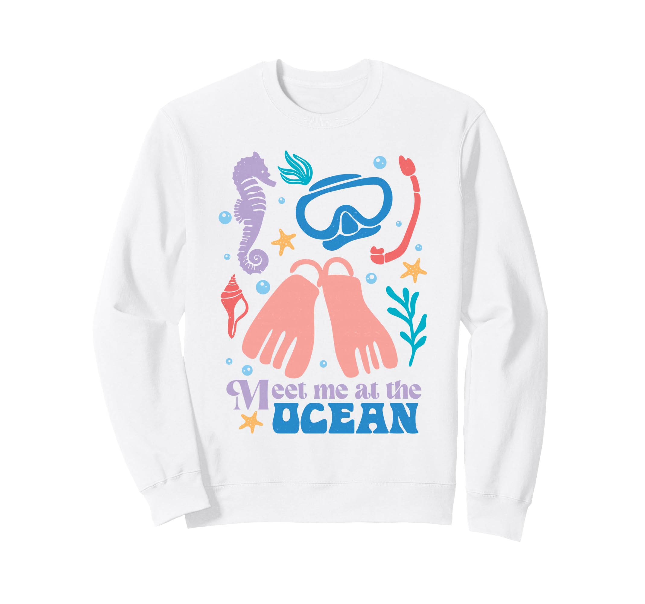 Meet Me Ocean Boho Beach Vacation Sweatshirt - Novelty Apparel Men Women - T-Shirt, Sweatshirt, Hoodie