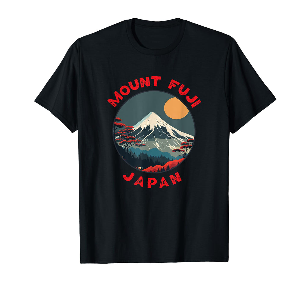 Mount Fuji Japan Distressed Circle T-Shirt - Minimalist Print Men Women - T-Shirt, Sweatshirt, Hoodie