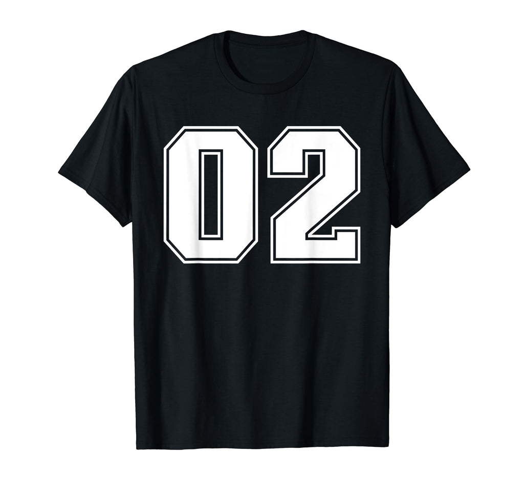 02 Jersey Number Baseball Football T-Shirt - Novelty Apparel for Adults - T-Shirt, Sweatshirt, Hoodie