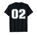 02 Jersey Number Baseball Football T-Shirt - Novelty Apparel for Adults - T-Shirt, Sweatshirt, Hoodie
