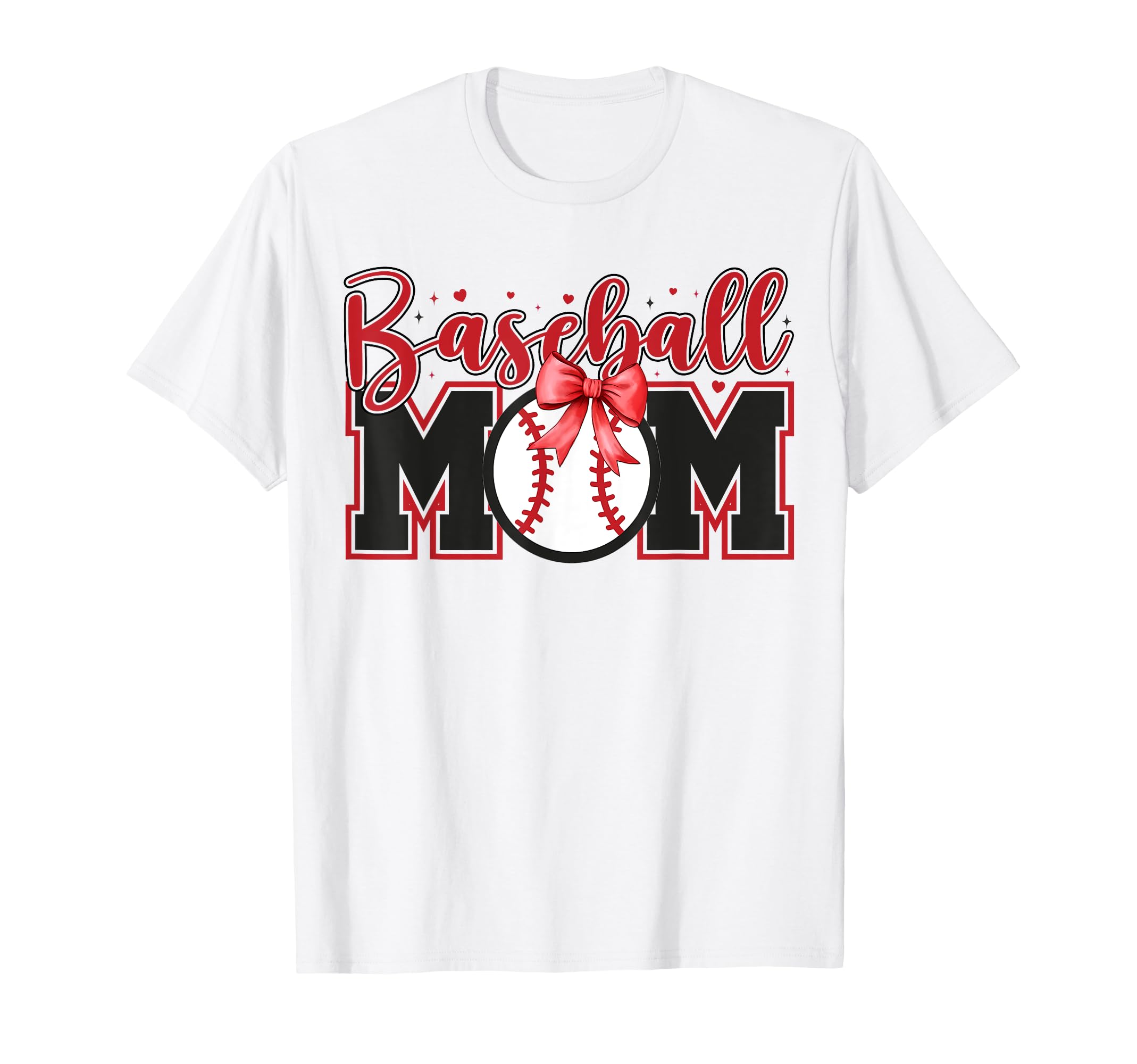 Baseball Mom Coquette Bow Gameday T-Shirt - Unique Graphic for Adults - T-Shirt, Sweatshirt, Hoodie