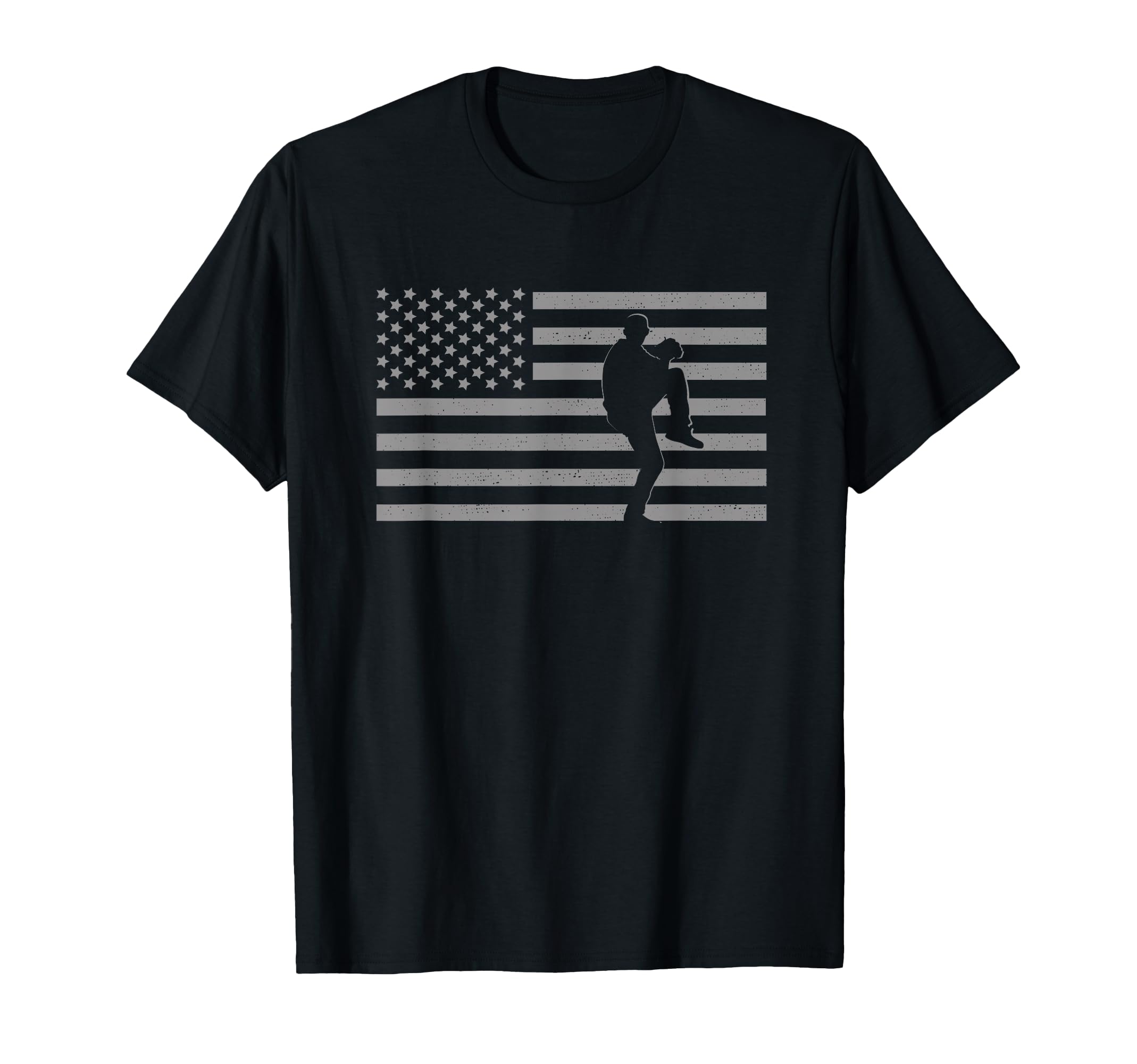 American Flag Baseball Pitcher Baseball T-Shirt - Graphic Print Men Women - T-Shirt, Sweatshirt, Hoodie