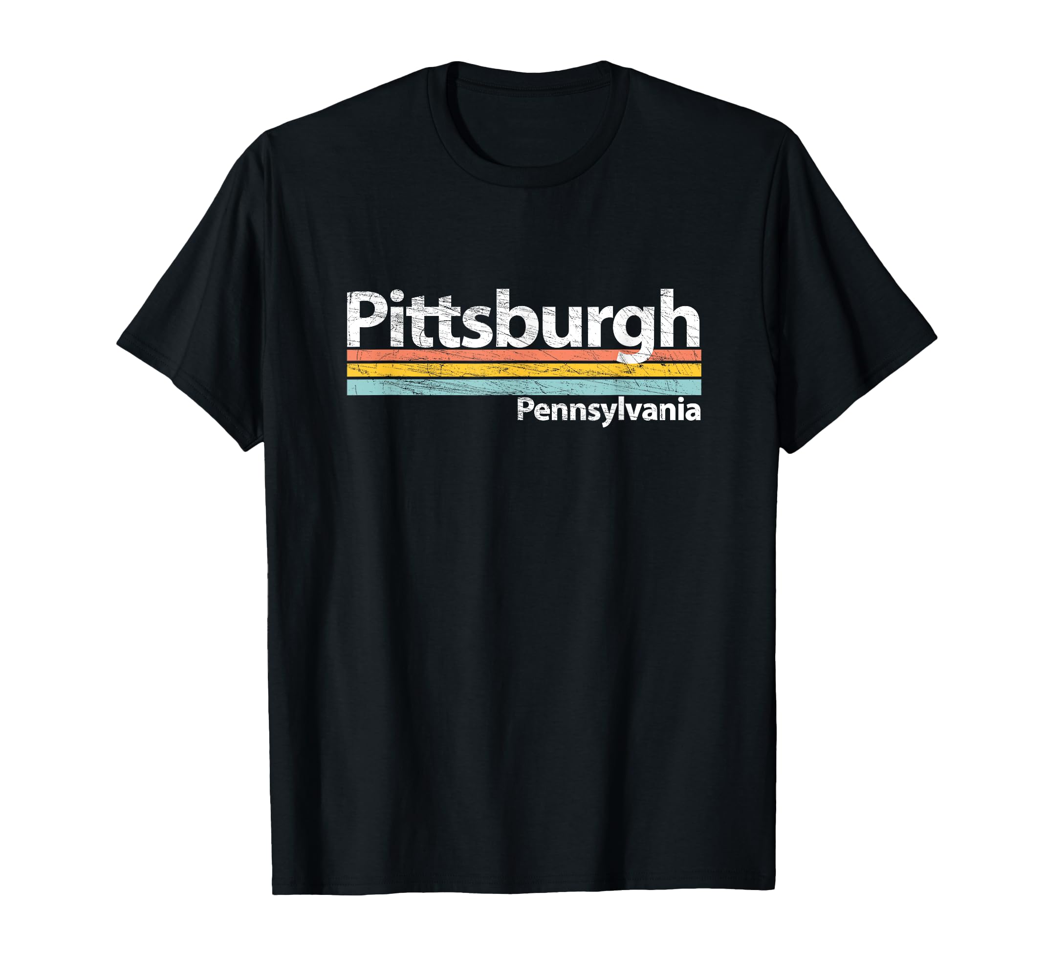 Pittsburgh Pennsyvania Worn T-Shirt - Casual Everyday Wear for Adults - T-Shirt, Sweatshirt, Hoodie