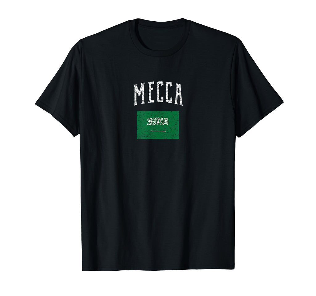 Mecca Saudi Arabia Flag Distressed T-Shirt - Aesthetic Graphic for Adults - T-Shirt, Sweatshirt, Hoodie