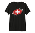 Switzerland Flag Distressed Tri Blend T-Shirt - Trendy Graphic Unisex - T-Shirt, Sweatshirt, Hoodie