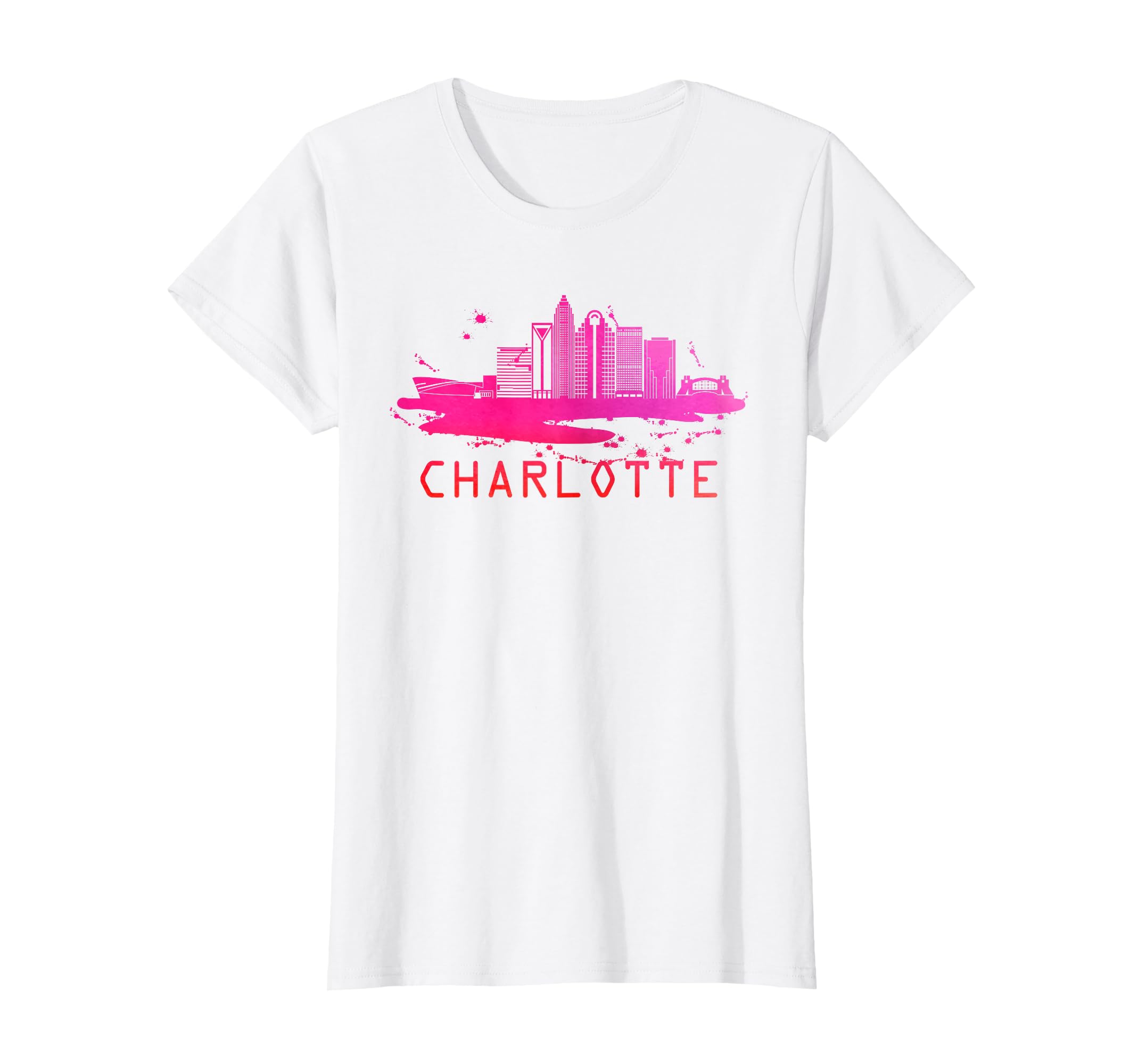 Modern Charlotte Cityscape T-Shirt - Fun Novelty Design Men Women - T-Shirt, Sweatshirt, Hoodie