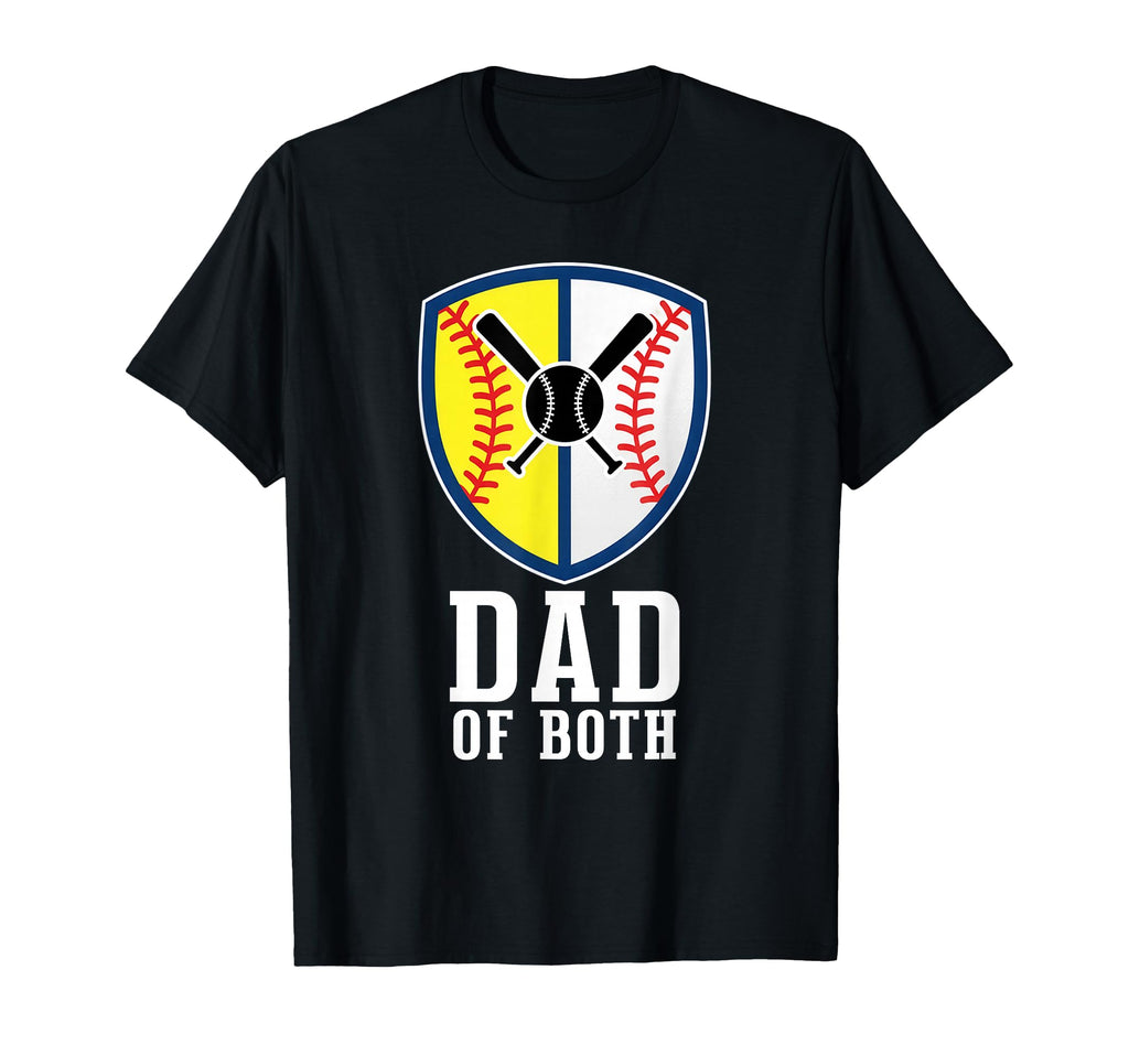 Both Baseball And Softball Dad Proud T-Shirt - Aesthetic Graphic Unisex - T-Shirt, Sweatshirt, Hoodie