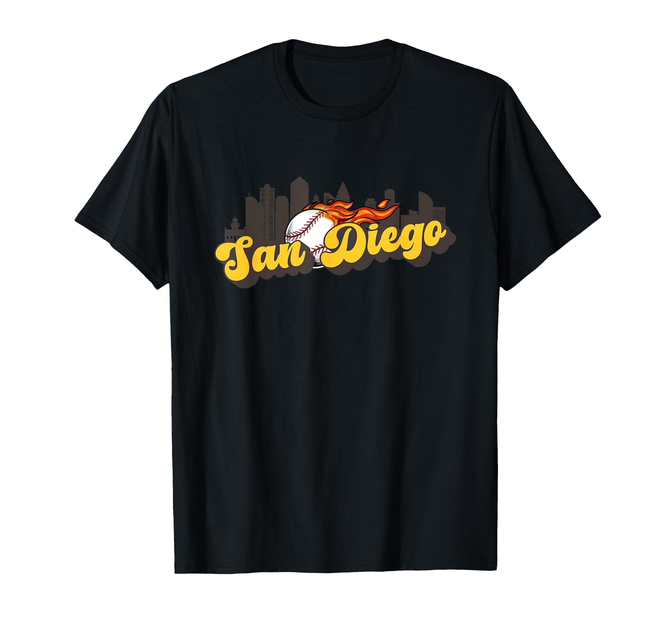San Diego Baseball City Skyline T-Shirt - Novelty Apparel for Adults - T-Shirt, Sweatshirt, Hoodie
