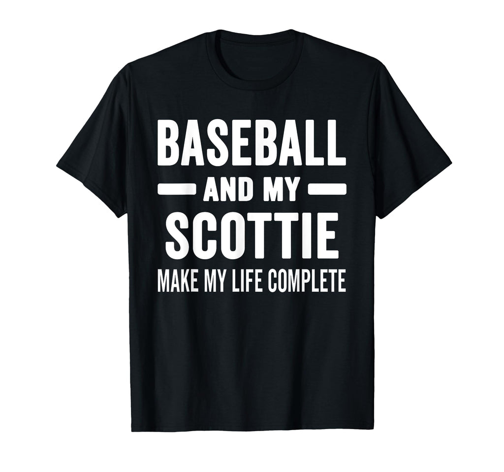 Baseball And My Scottie Mama Dog T-Shirt - Fun Novelty Design Men Women - T-Shirt, Sweatshirt, Hoodie
