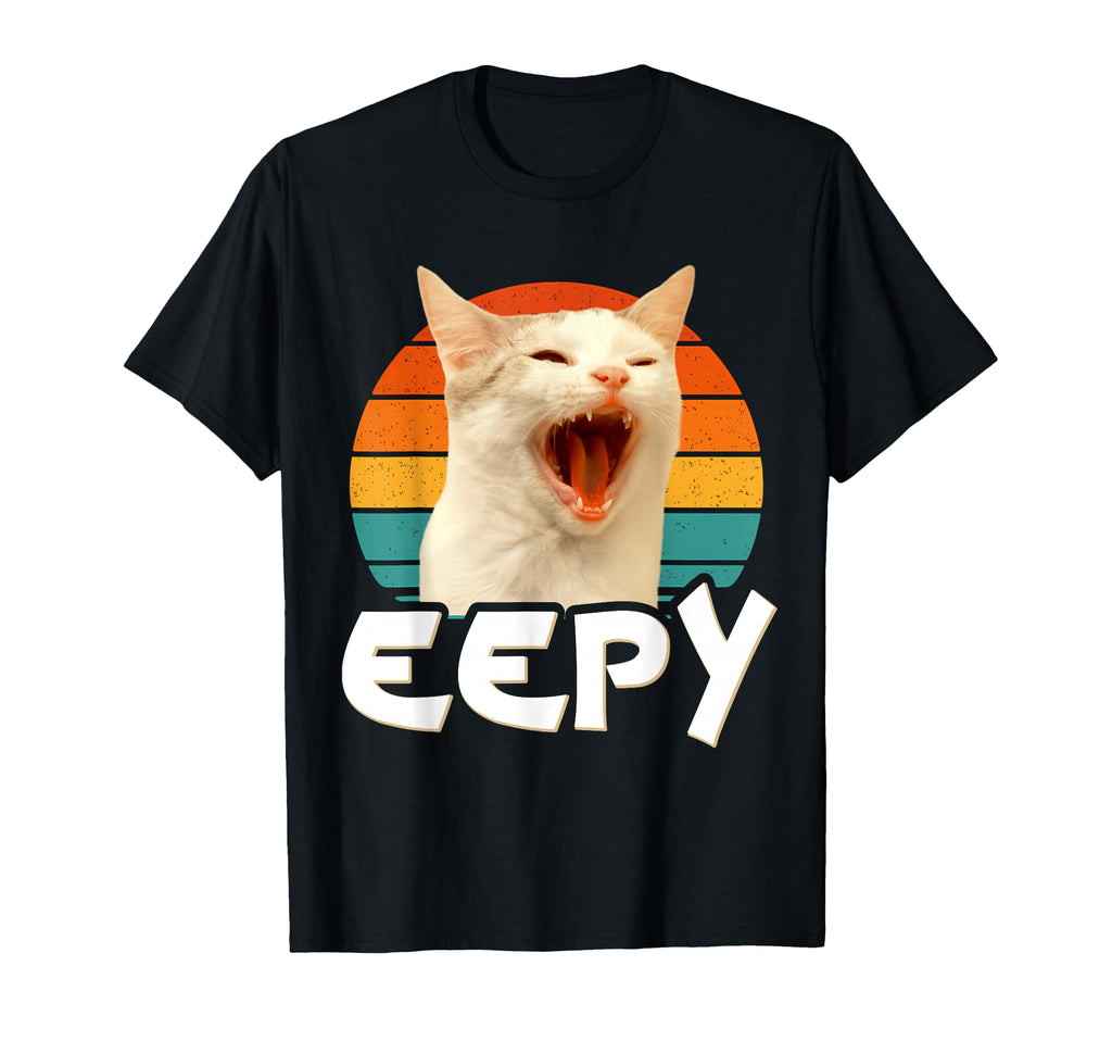 Eepy Cat Meme Sunset Aesthetic T-Shirt - Minimalist Print for Adults - T-Shirt, Sweatshirt, Hoodie
