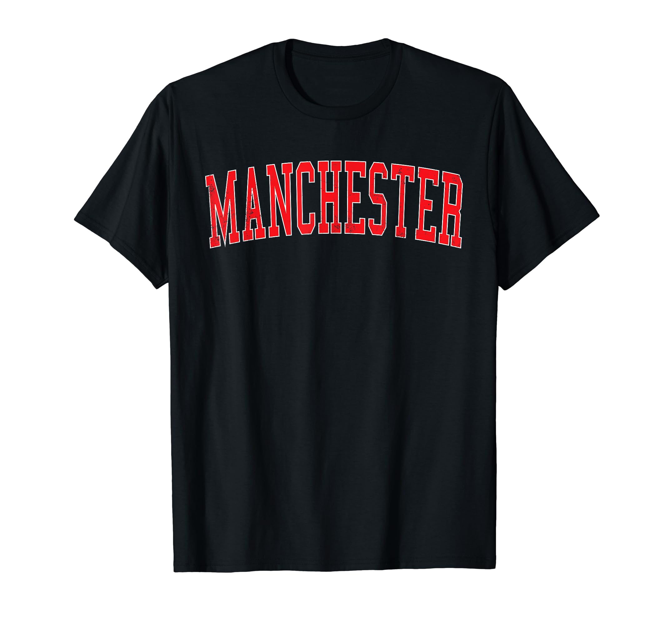 Manchester Nh Varsity Red Text T-Shirt - Graphic Print Men Women - T-Shirt, Sweatshirt, Hoodie