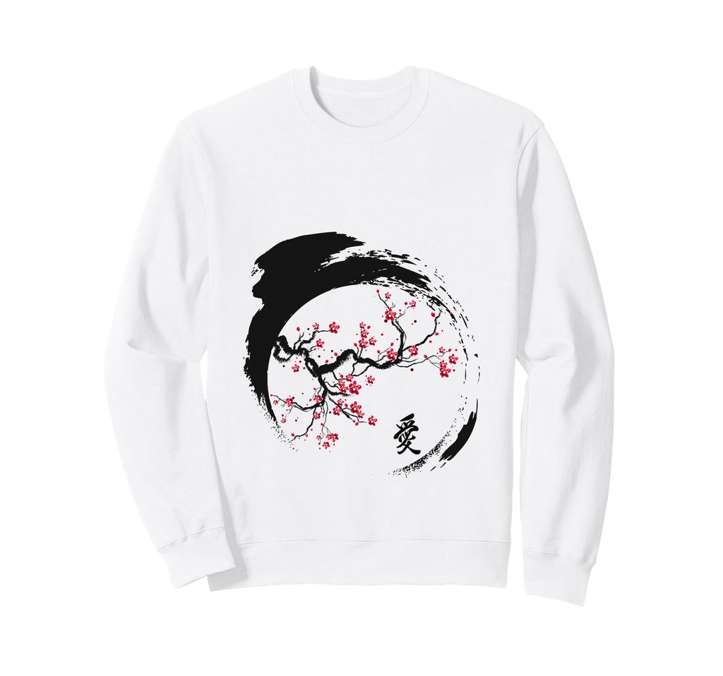 Japanese Cherry Blossom Grunge Sweatshirt - Streetwear Style for Adults - T-Shirt, Sweatshirt, Hoodie