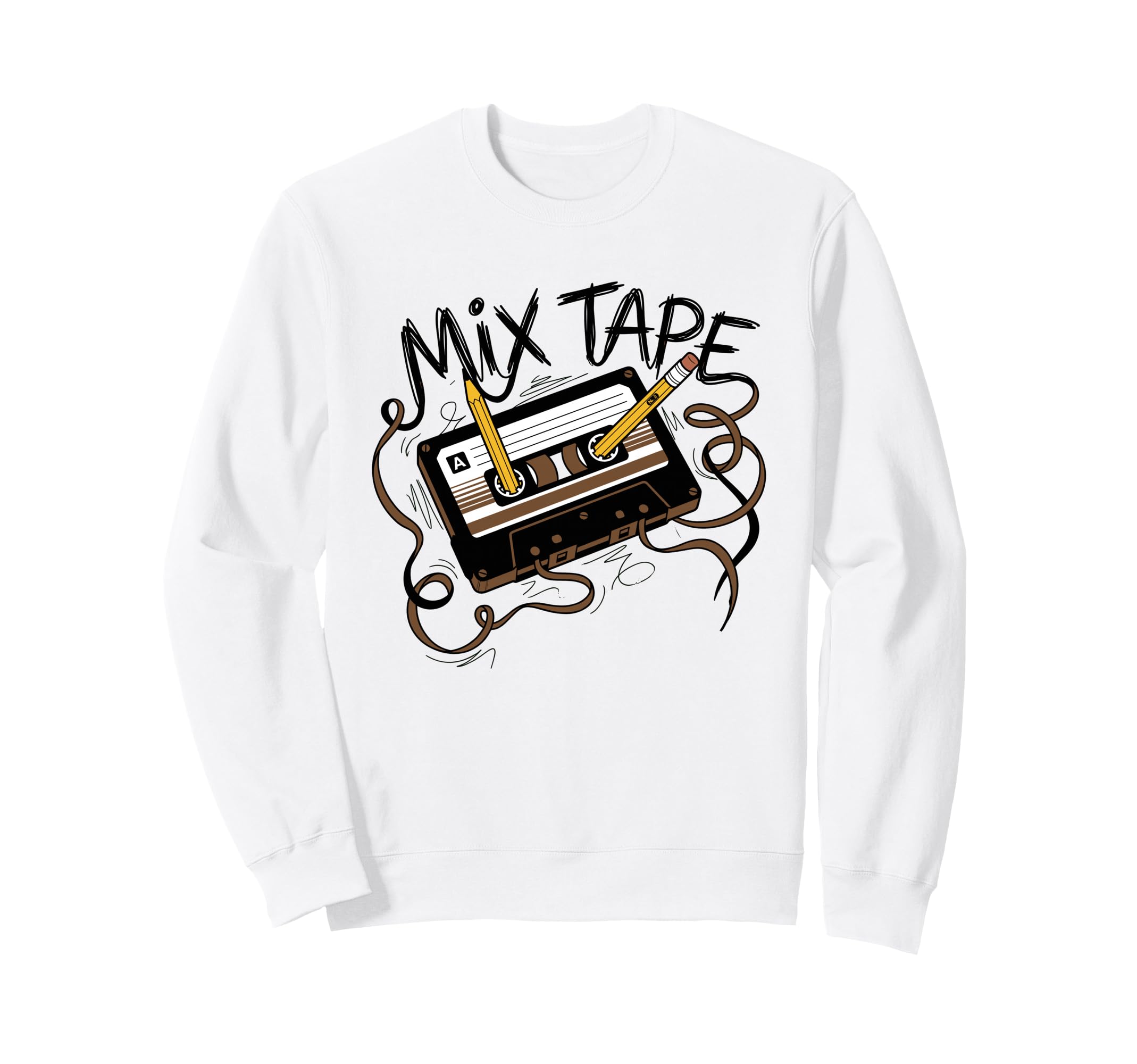 Unraveled Cassette Tape Nostalgic Music Sweatshirt - Trendy Graphic Unisex - T-Shirt, Sweatshirt, Hoodie