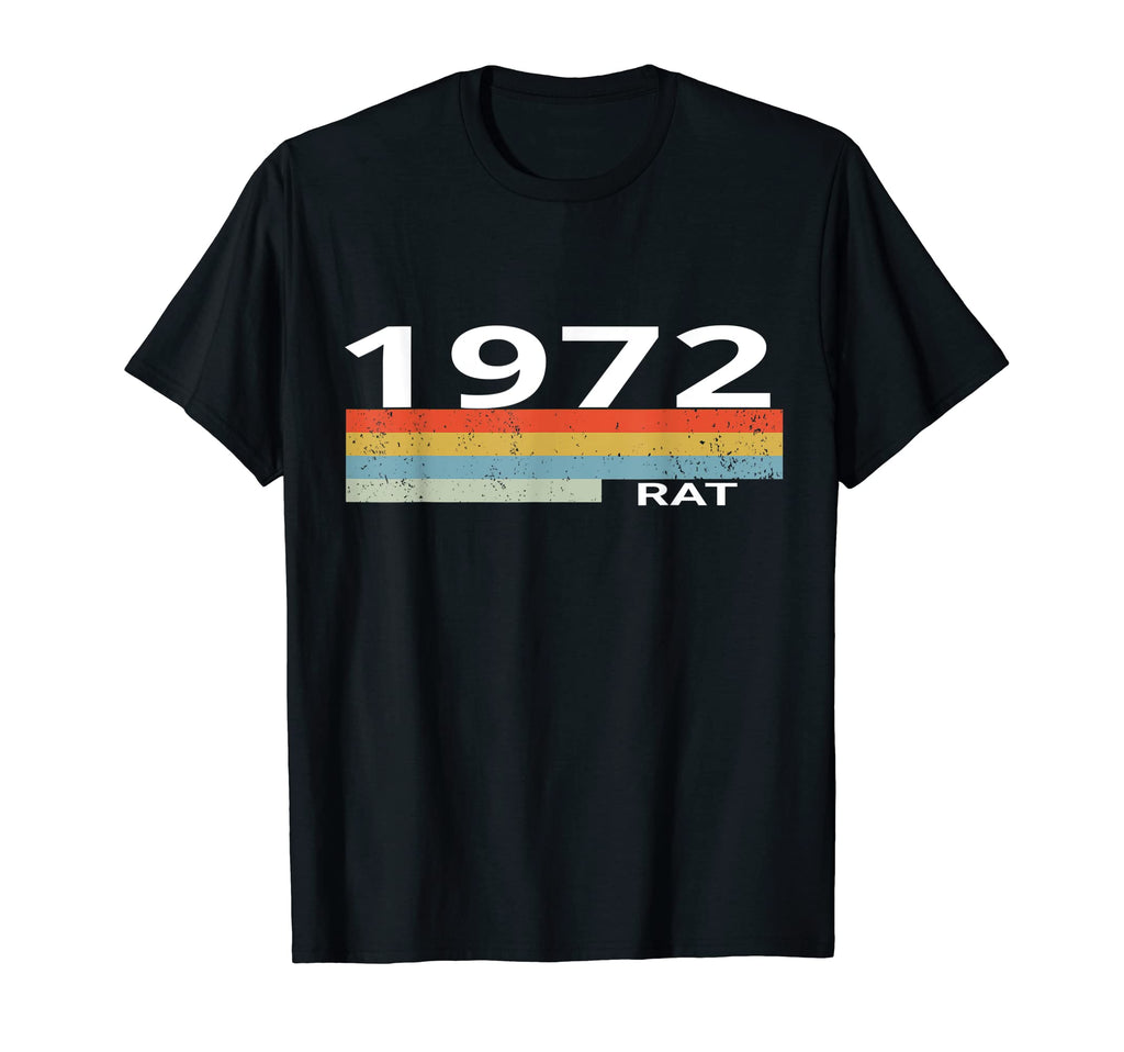 1972 Stripes Birthday Rat Year Chinese T-Shirt - Custom Art Print Men Women - T-Shirt, Sweatshirt, Hoodie