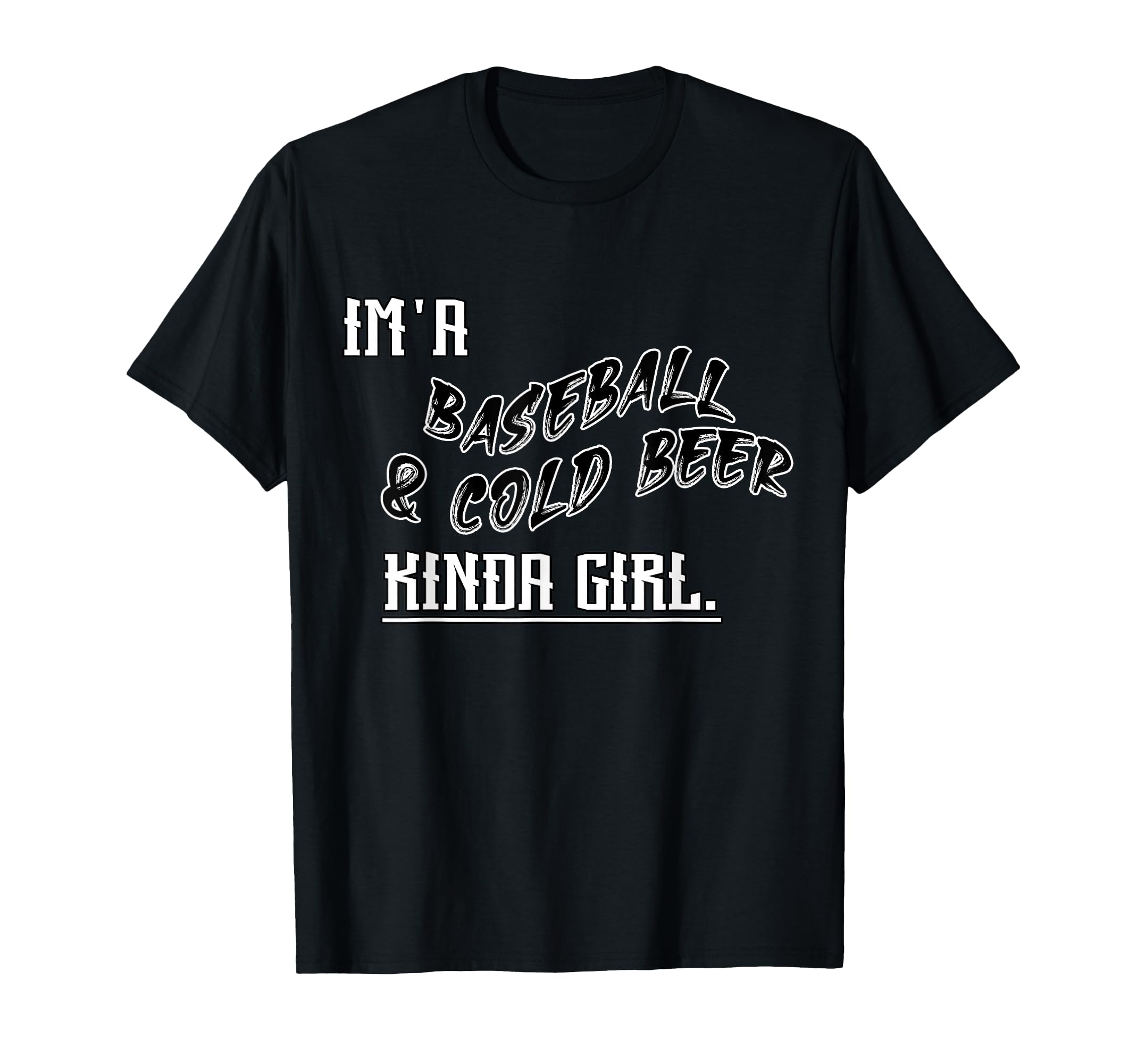 Im Baseball And Cold Beer Kinda Moms T-Shirt - Unique Graphic for Adults - T-Shirt, Sweatshirt, Hoodie