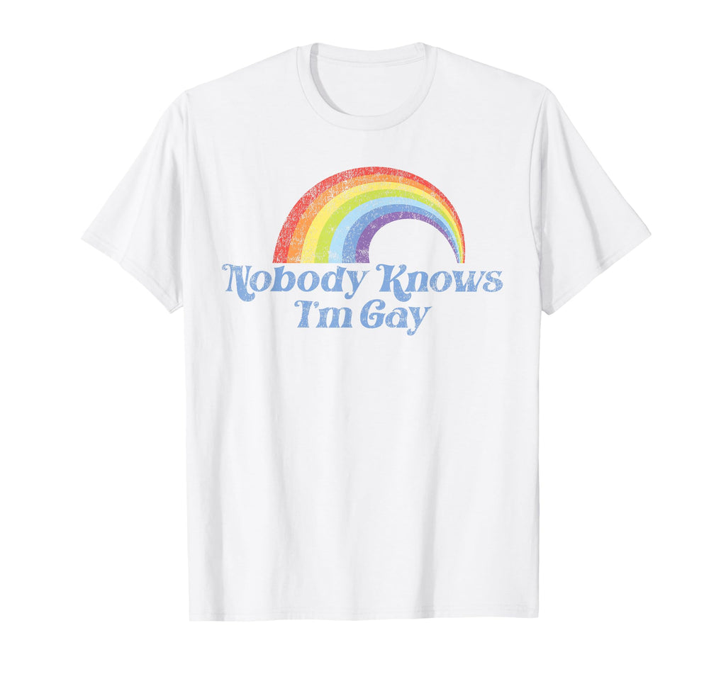 Lgbt Pride Rainbow Nobody Knows Im T-Shirt - Minimalist Print for Adults - T-Shirt, Sweatshirt, Hoodie