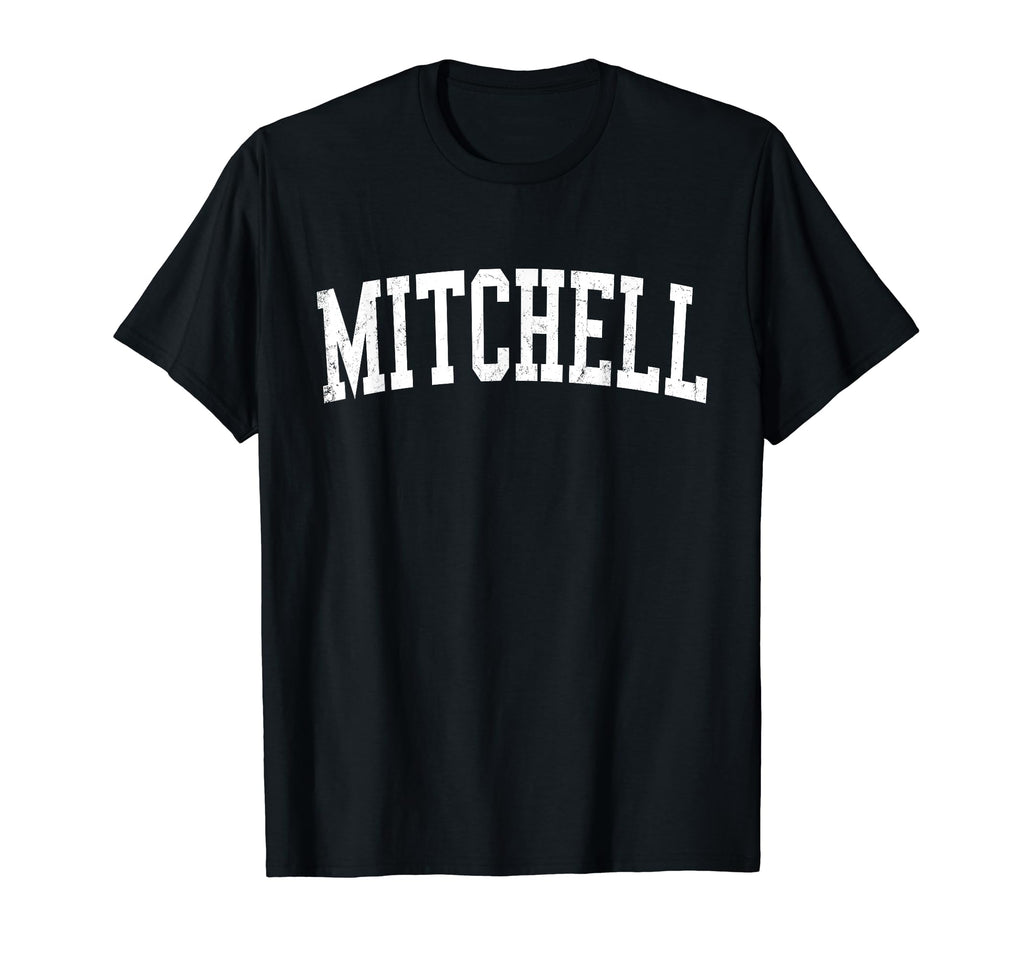 Mitchell Sd Distressed White Varsity T-Shirt - Fun Novelty Design Unisex - T-Shirt, Sweatshirt, Hoodie
