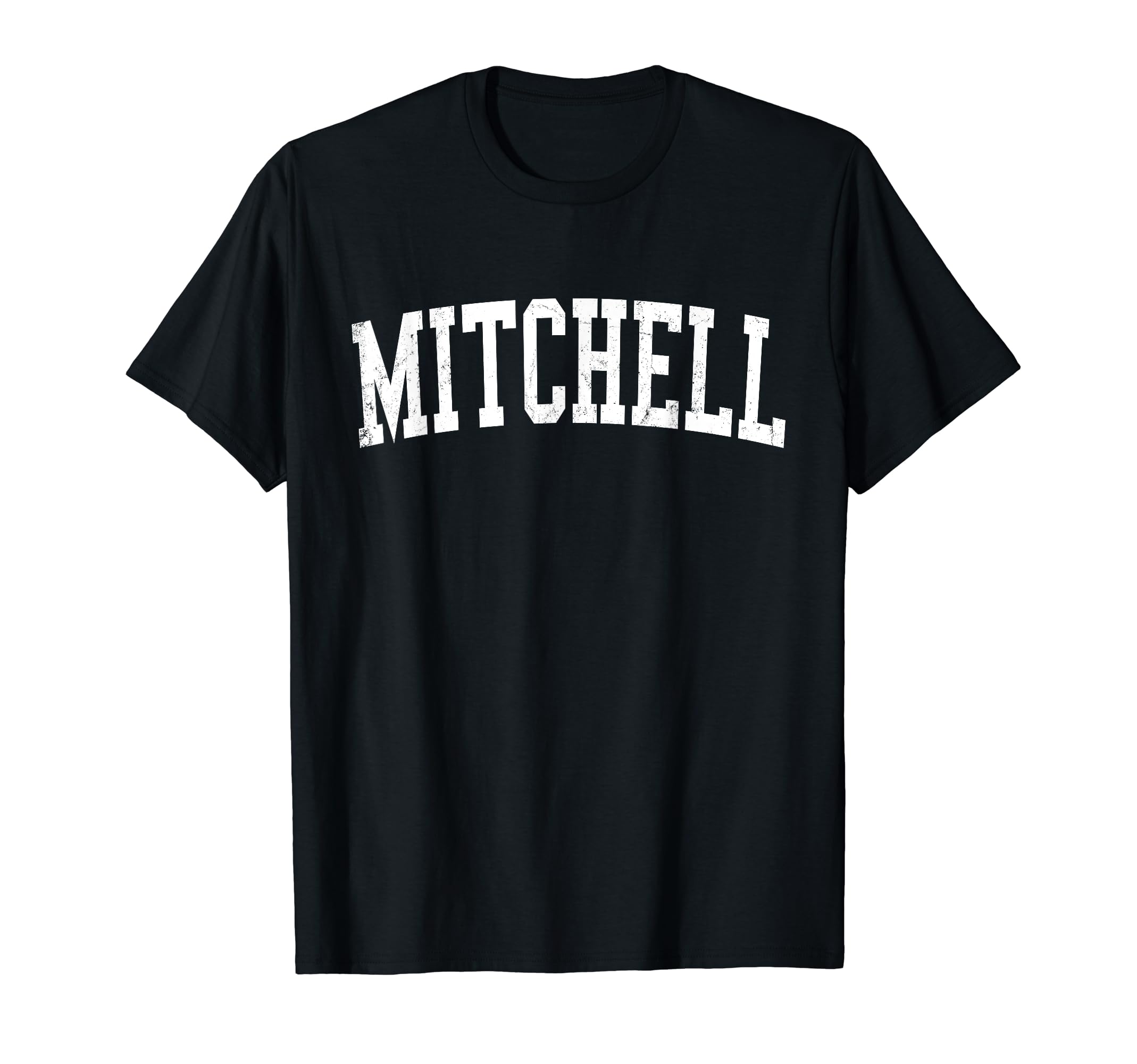 Mitchell Sd Distressed White Varsity T-Shirt - Fun Novelty Design Unisex - T-Shirt, Sweatshirt, Hoodie