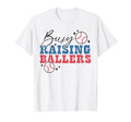 Busy Raising Ballers Groovy Baseball T-Shirt - Unique Graphic Men Women - T-Shirt, Sweatshirt, Hoodie