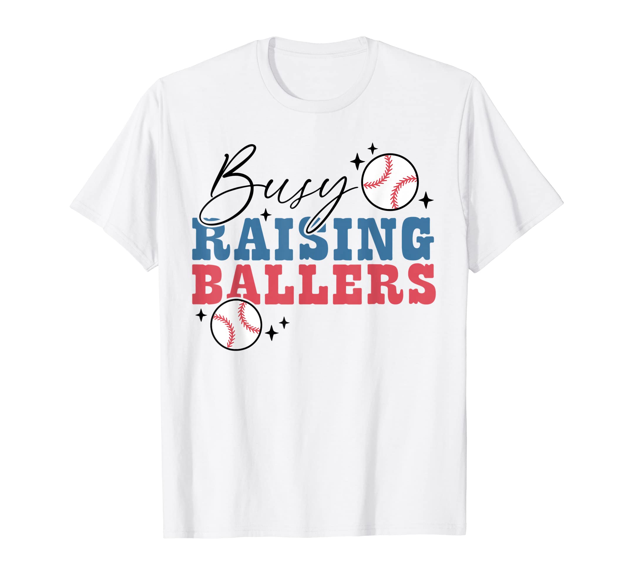 Busy Raising Ballers Groovy Baseball T-Shirt - Unique Graphic Men Women - T-Shirt, Sweatshirt, Hoodie